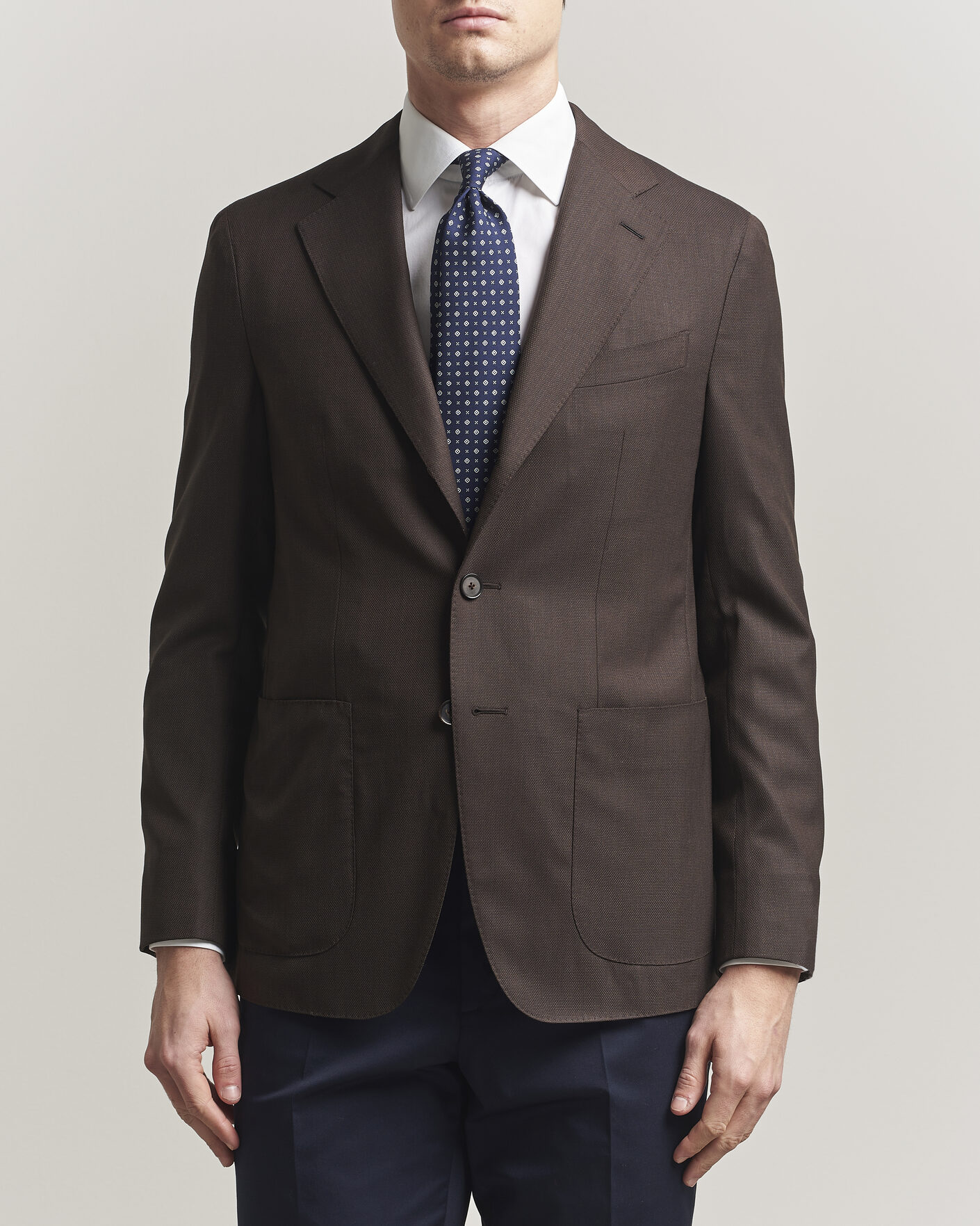 Heren | Blazers | Caruso | Aida Wool Hopsack Blazer Dark Brown
