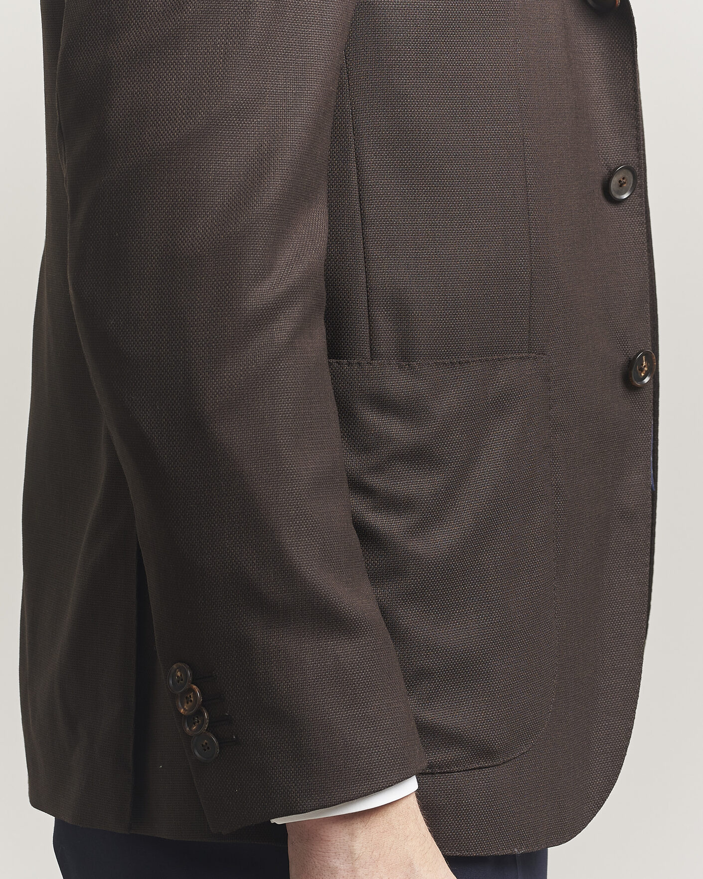 Homme | Blazers | Caruso | Aida Wool Hopsack Blazer Dark Brown