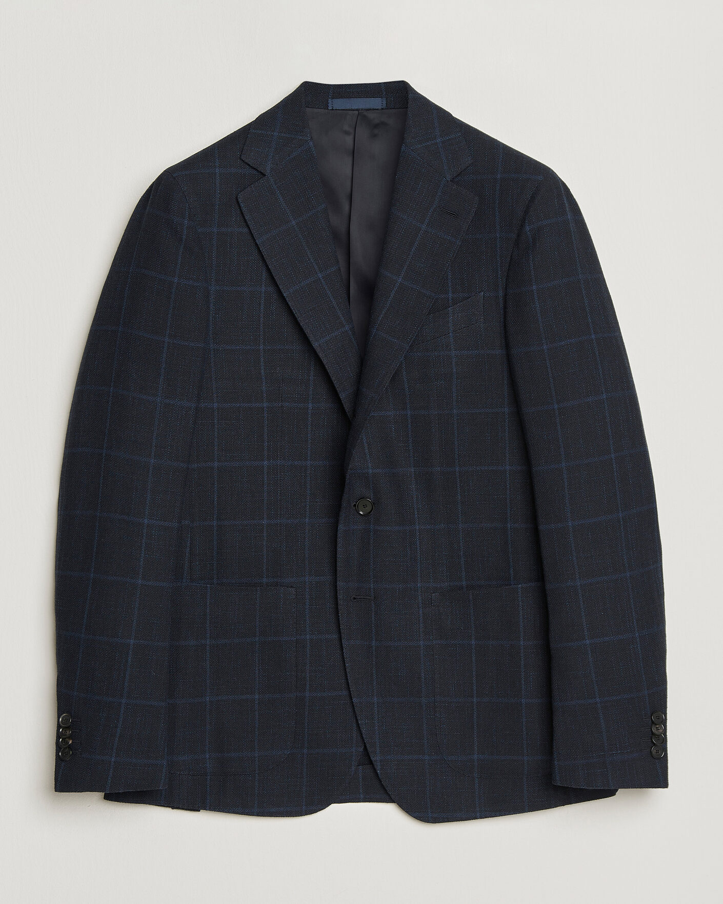 Homme | Blazers | Caruso | Aida Wool Hopsack Blazer Navy Check