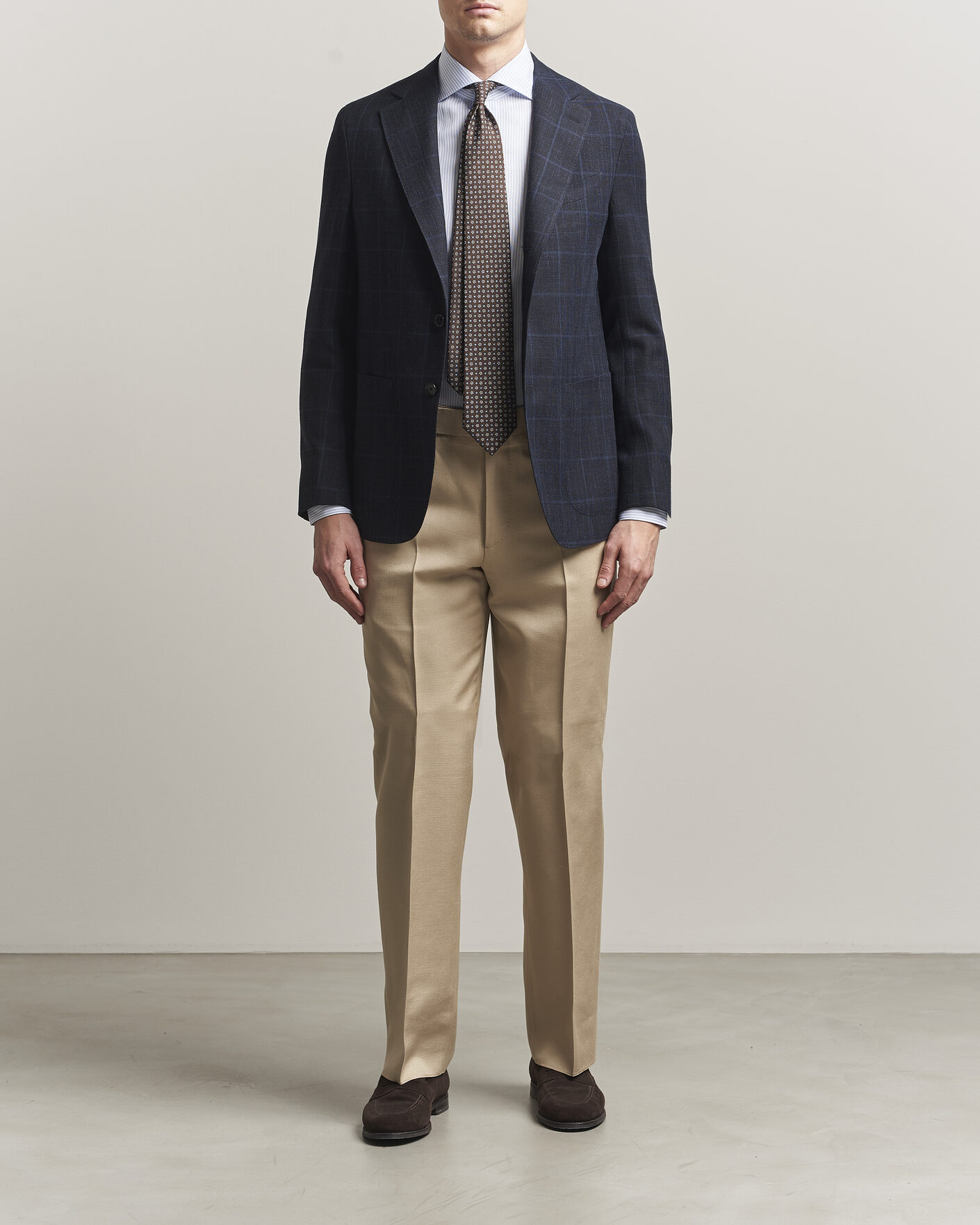 Heren | Blazers | Caruso | Aida Wool Hopsack Blazer Navy Check