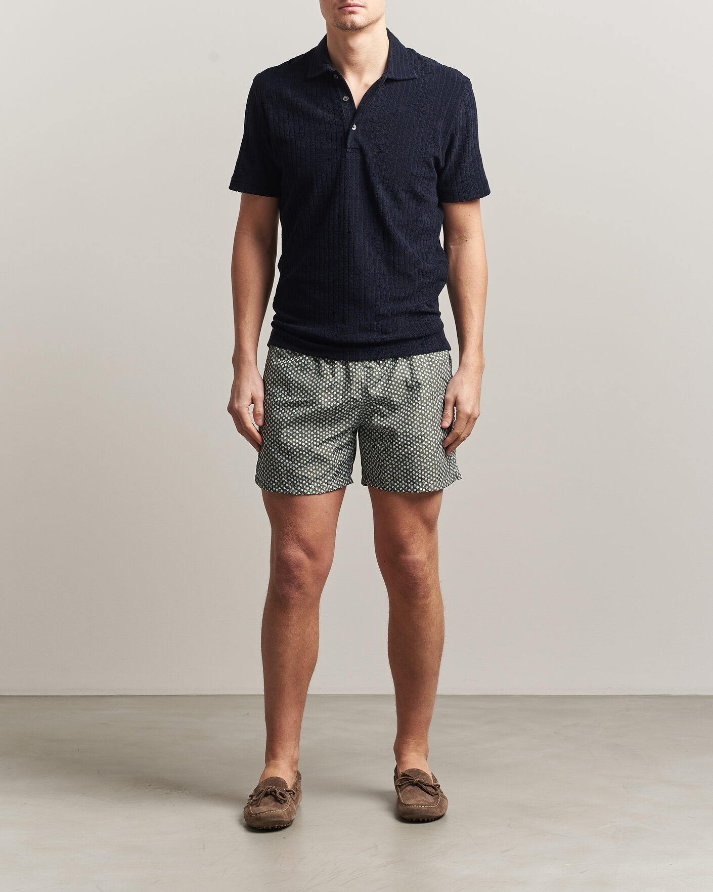 Heren | Zwembroek | Fedeli | Madeira Swim Trunk Green Flowers