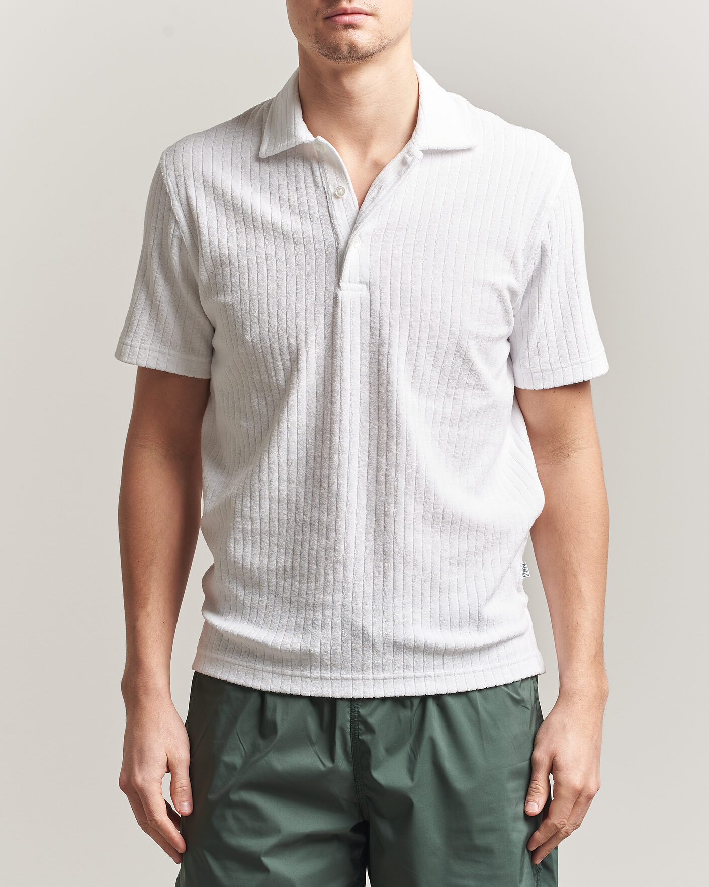 Homme | Polos | Fedeli | Rib Terry Polo White