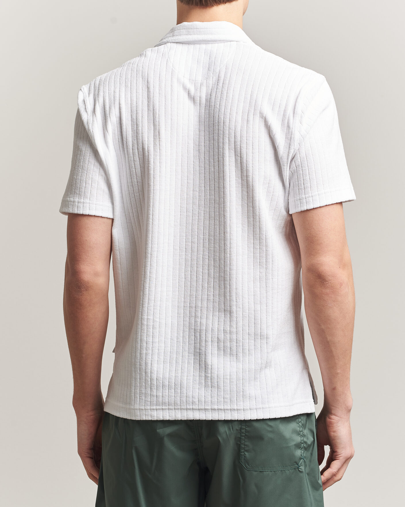 Homme | Polos | Fedeli | Rib Terry Polo White