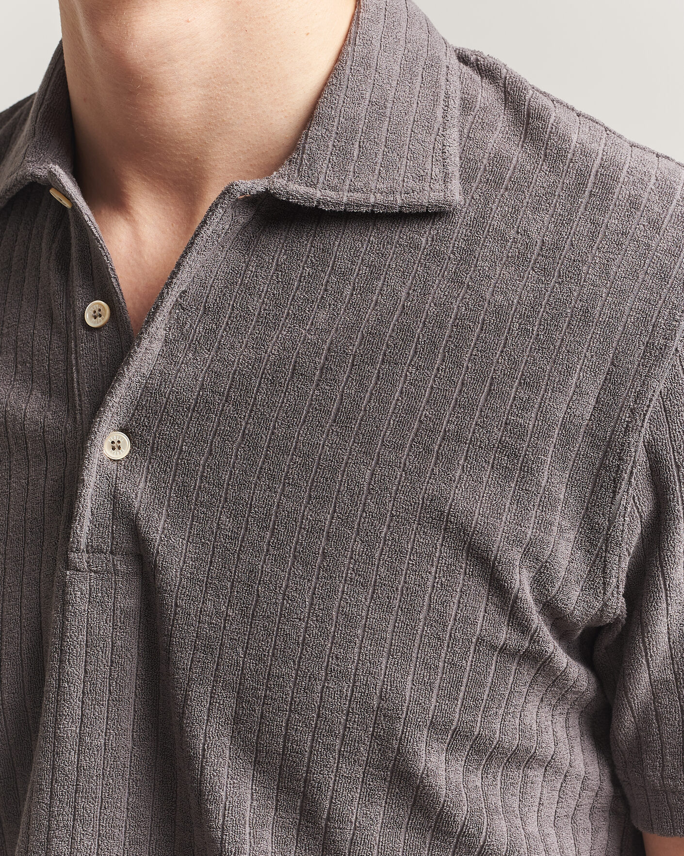 Heren | Polo's | Fedeli | Rib Terry Polo Taupe