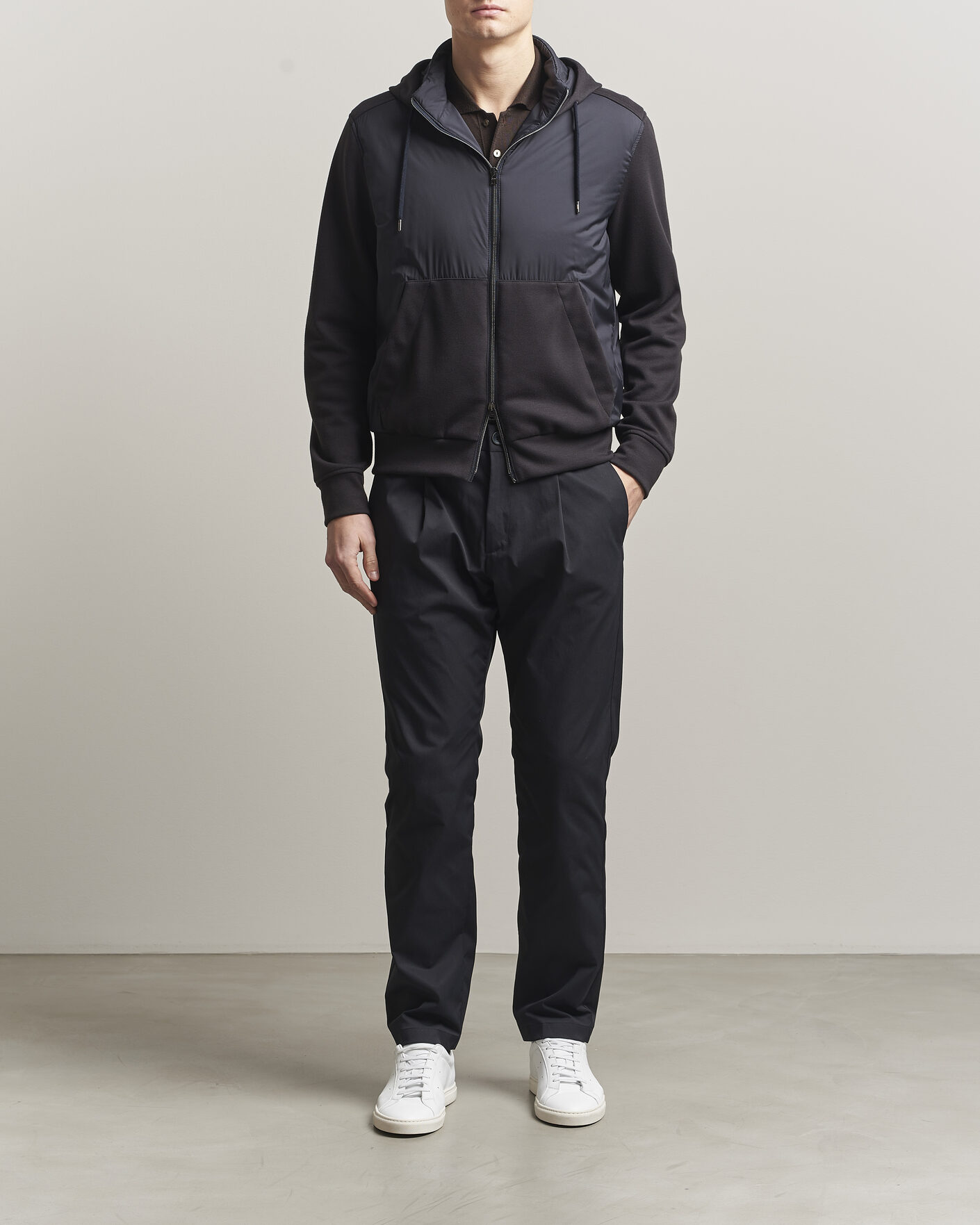 Homme | Manteaux Et Vestes | Herno | Hooded Hybrid Jacket Navy