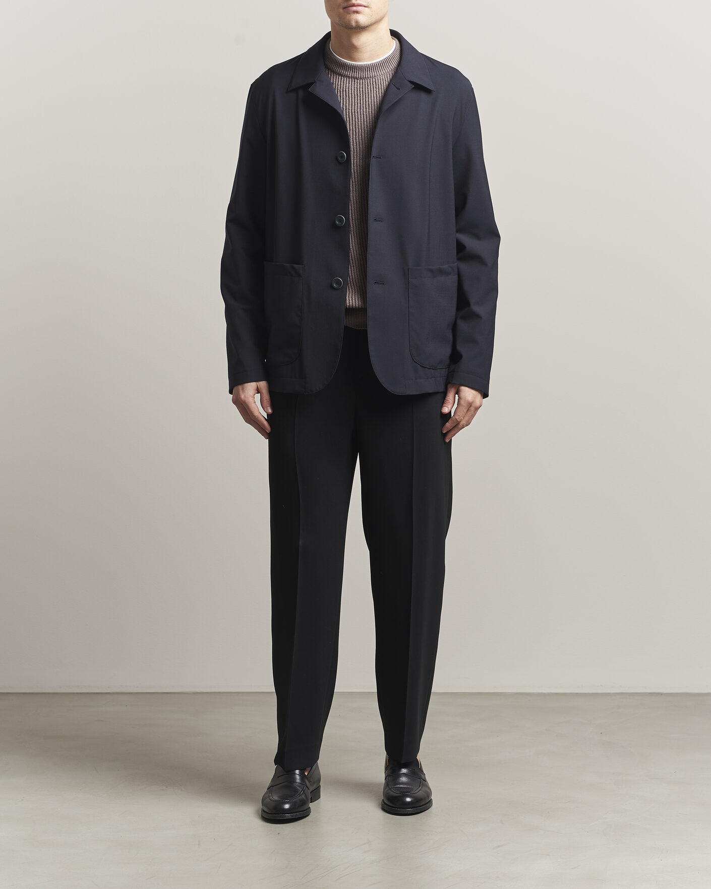 Homme | Manteaux Et Vestes | Herno | Travel Wool Chore Jacket Navy