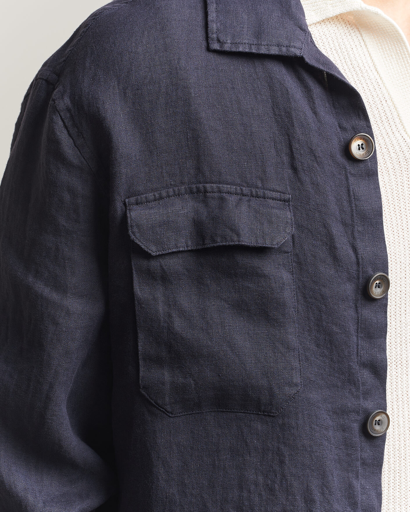 Homme | Manteaux Et Vestes | Herno | Linen Safari Jacket Navy