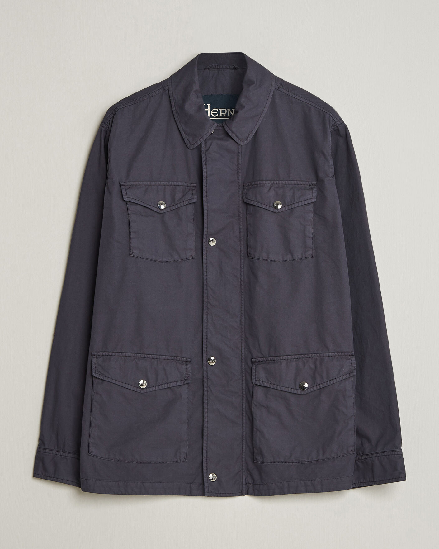 Homme | Manteaux Et Vestes | Herno | Washed Cotton Field Jacket Navy