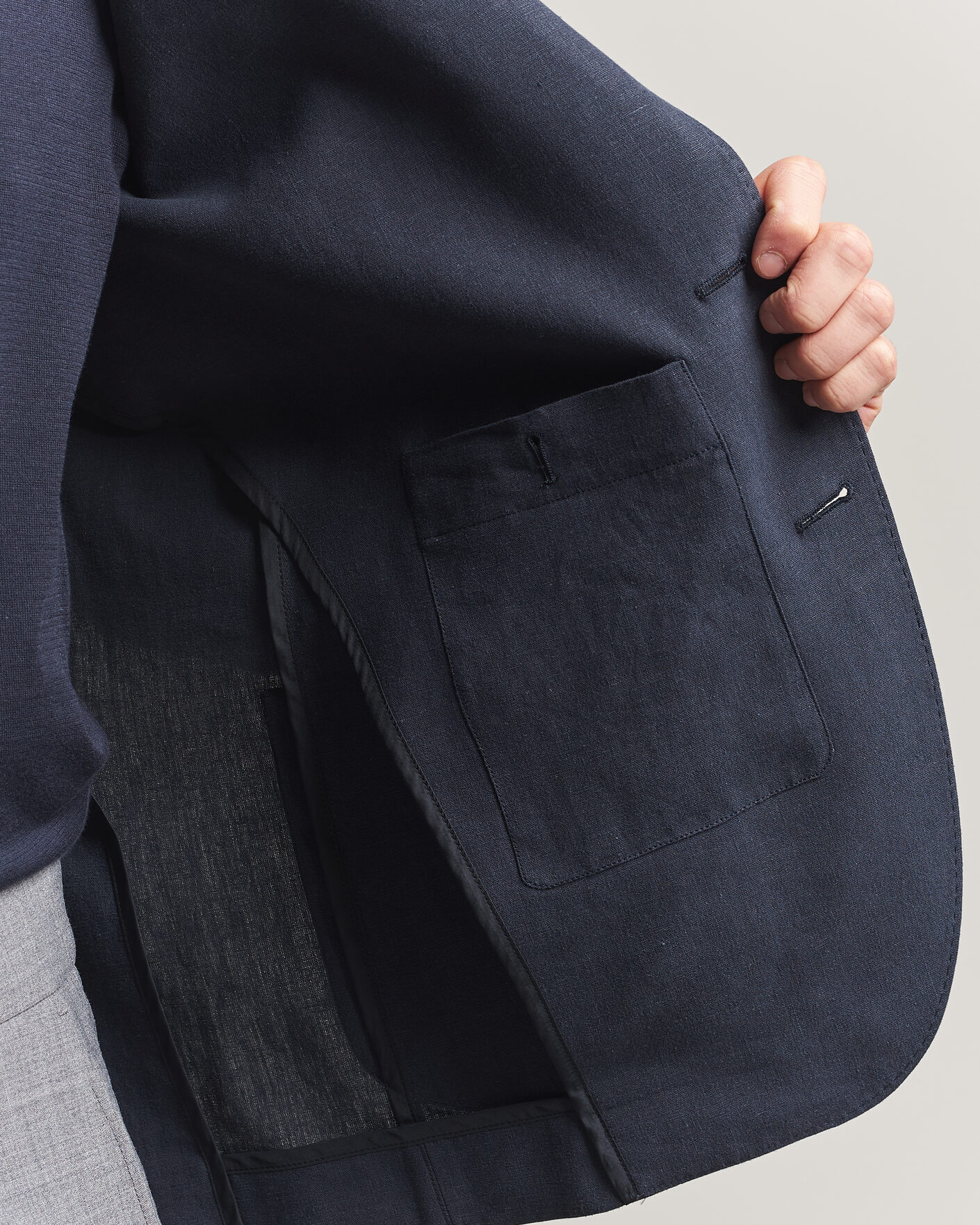 Homme | Blazers | Herno | Cotton/Linen Blazer Navy