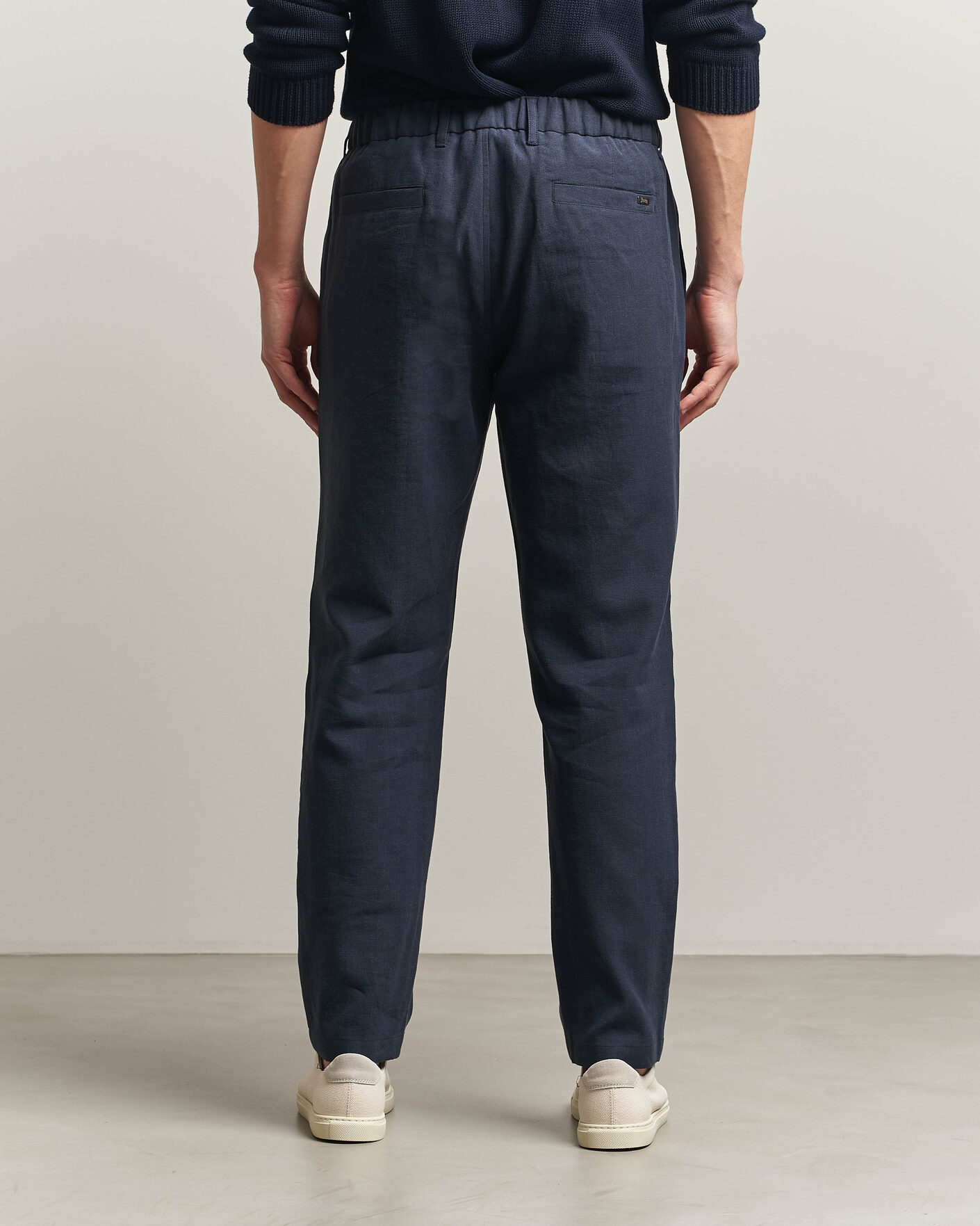 Heren | Broeken | Herno | Cotton/Linen Drawstring Pants Navy