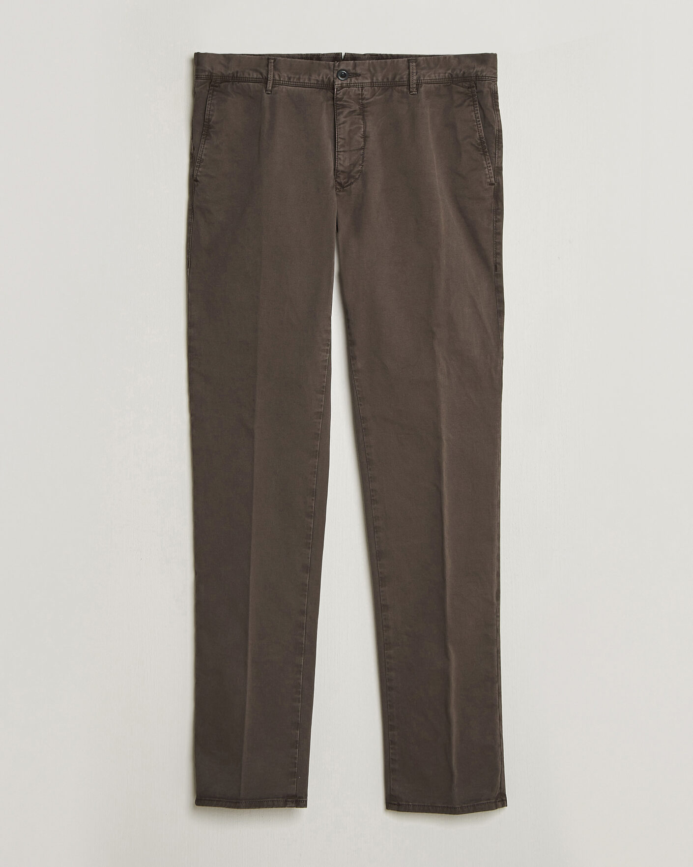 Heren | Broeken | Incotex | Slim Fit Garment Dyed Slacks Dark Brown