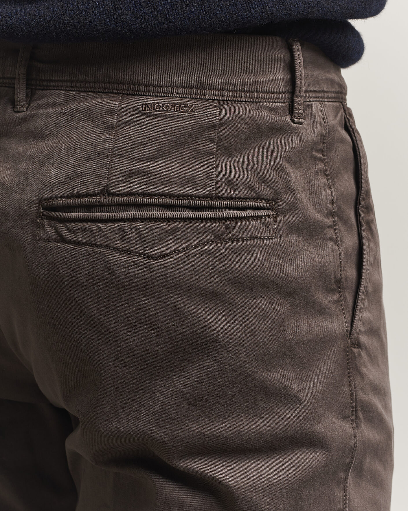 Heren | Broeken | Incotex | Slim Fit Garment Dyed Slacks Dark Brown