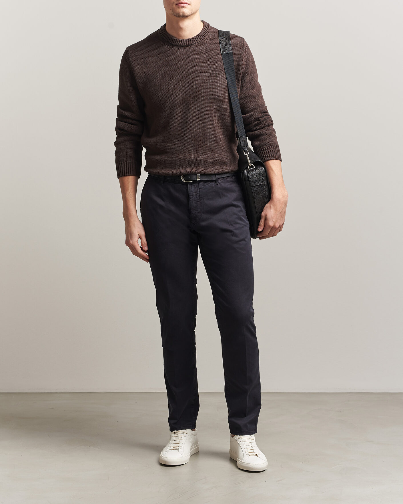 Heren | Broeken | Incotex | Slim Fit Garment Dyed Slacks Navy