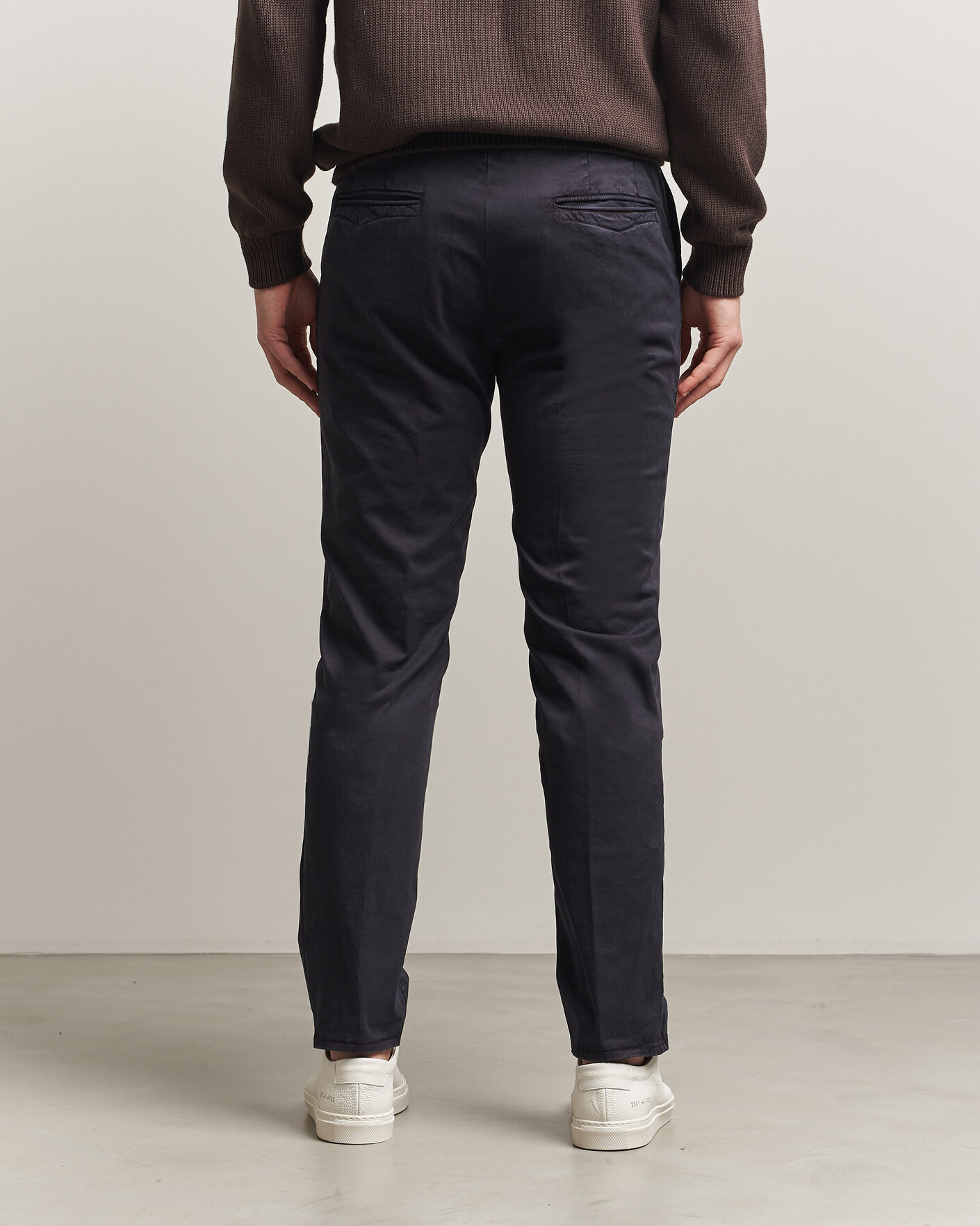 Heren | Broeken | Incotex | Slim Fit Garment Dyed Slacks Navy