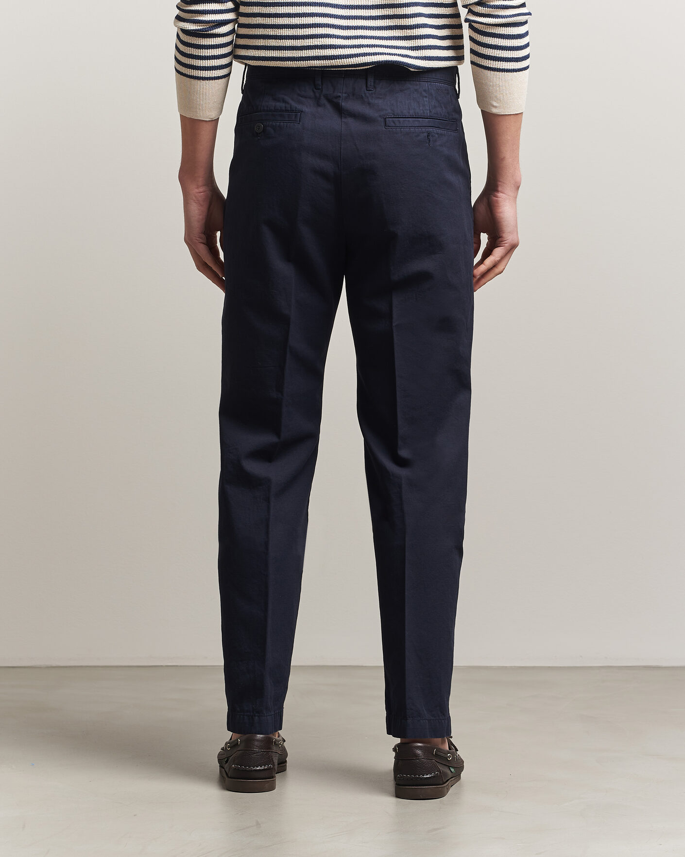 Heren | Broeken | Incotex | Regular Fit Cotton/Linen Slacks Navy