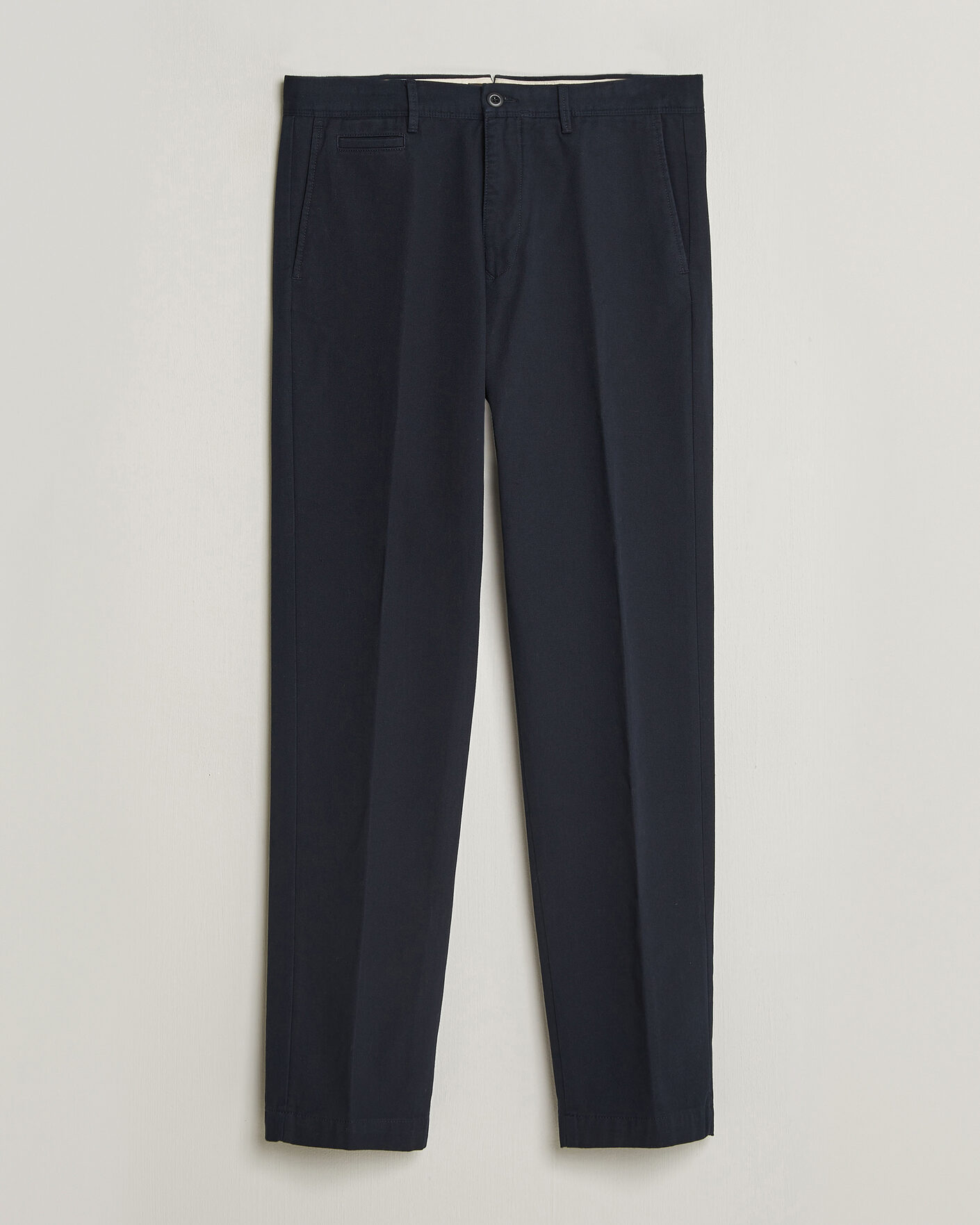 Heren | Broeken | Incotex | Regular Fit Uniform Cotton Slacks Navy