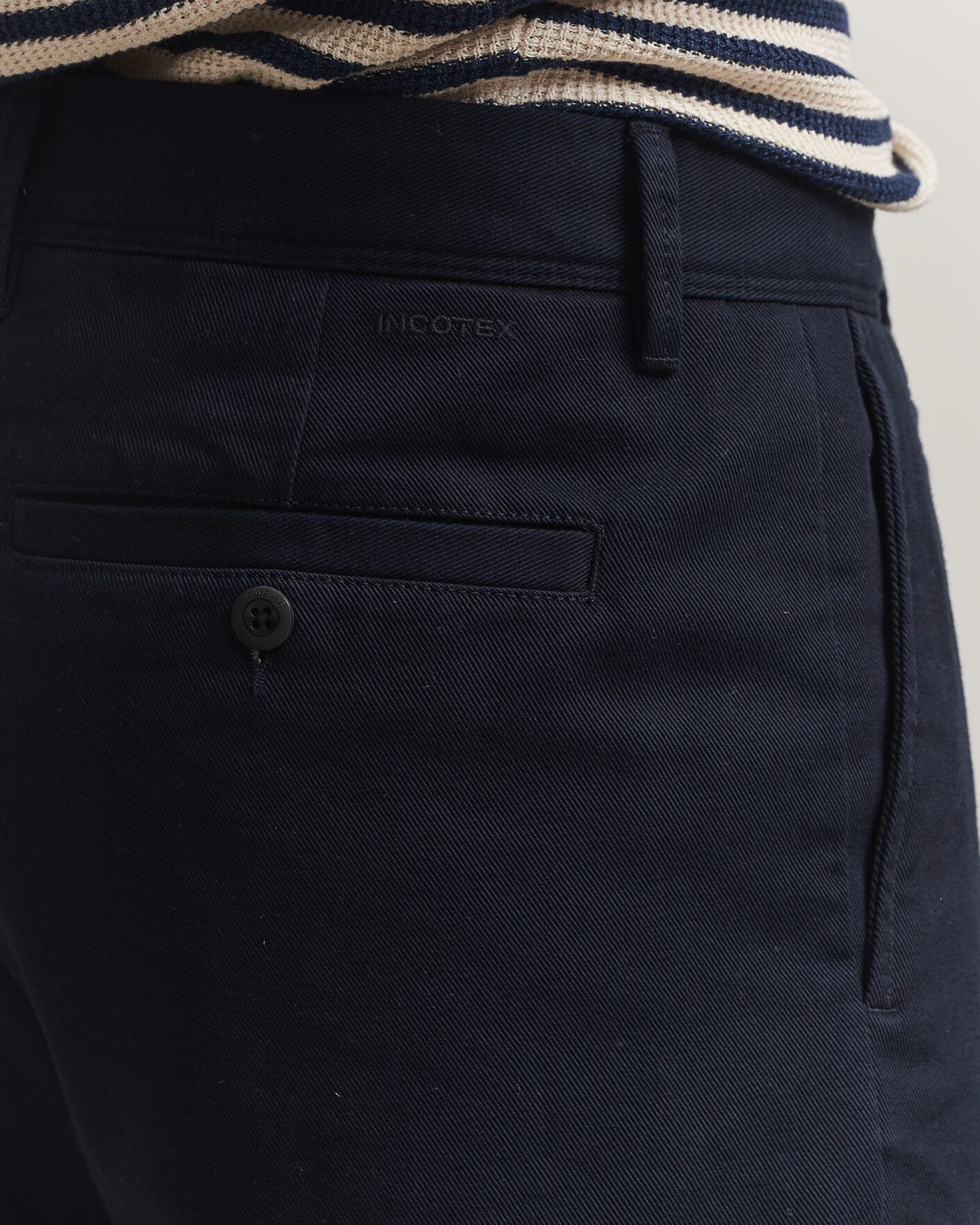 Heren | Broeken | Incotex | Regular Fit Uniform Cotton Slacks Navy