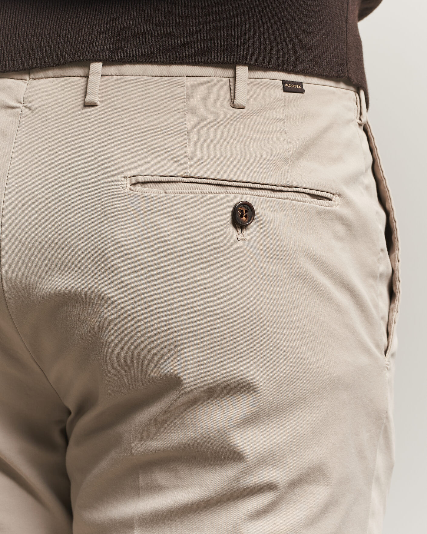 Heren | Broeken | Incotex | Regular Fit Comfort Chinos Sand