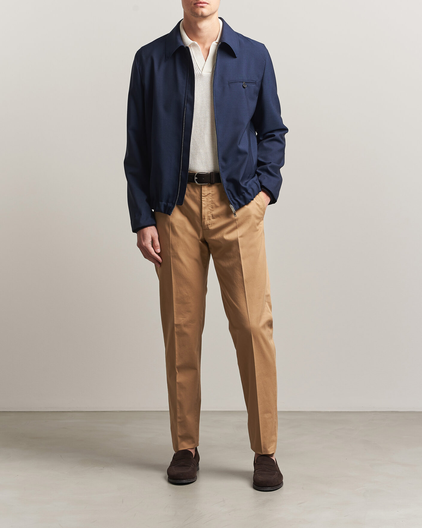 Homme | Pantalons | Incotex | Regular Fit Comfort Chinos Khaki
