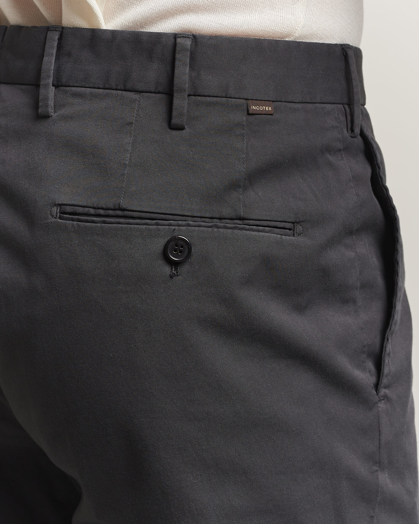 Heren | Broeken | Incotex | Regular Fit Comfort Chinos Dark Grey