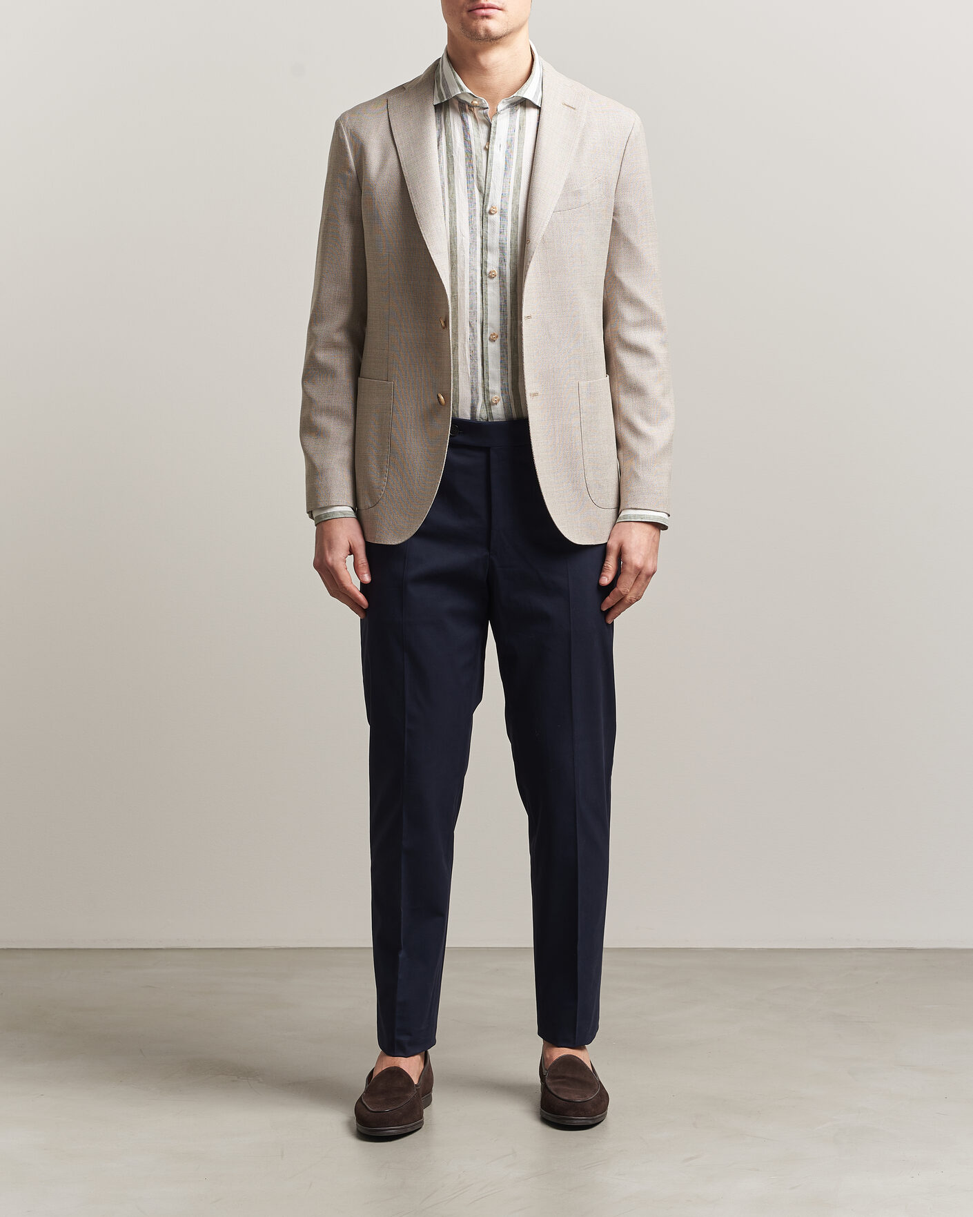 Homme | Pantalons | Incotex | Regular Fit Flexgab Cotton Chinos Navy