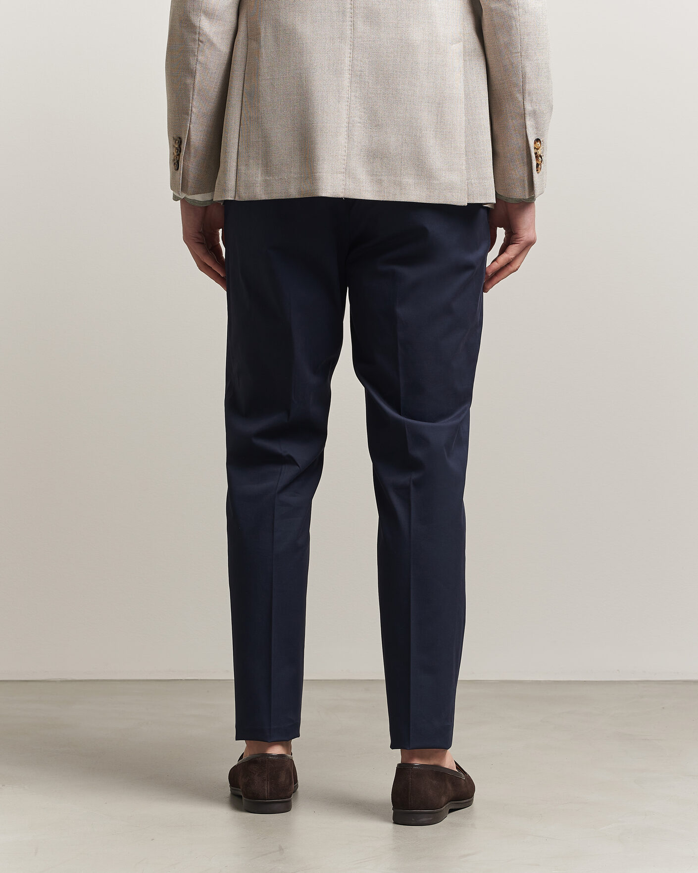 Heren | Broeken | Incotex | Regular Fit Flexgab Cotton Chinos Navy
