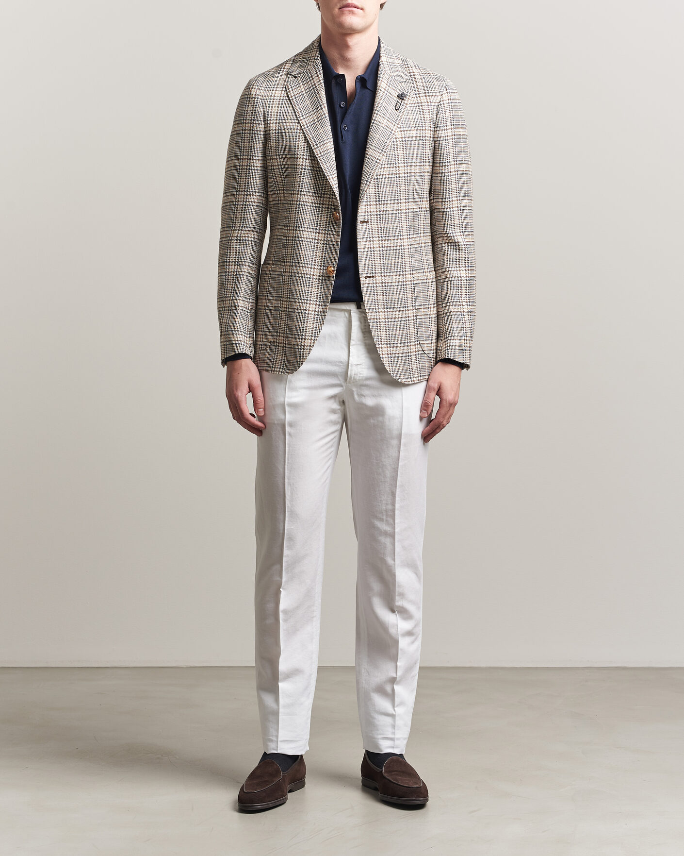 Heren | Broeken | Incotex | Regular Fit Chinolino Trousers White