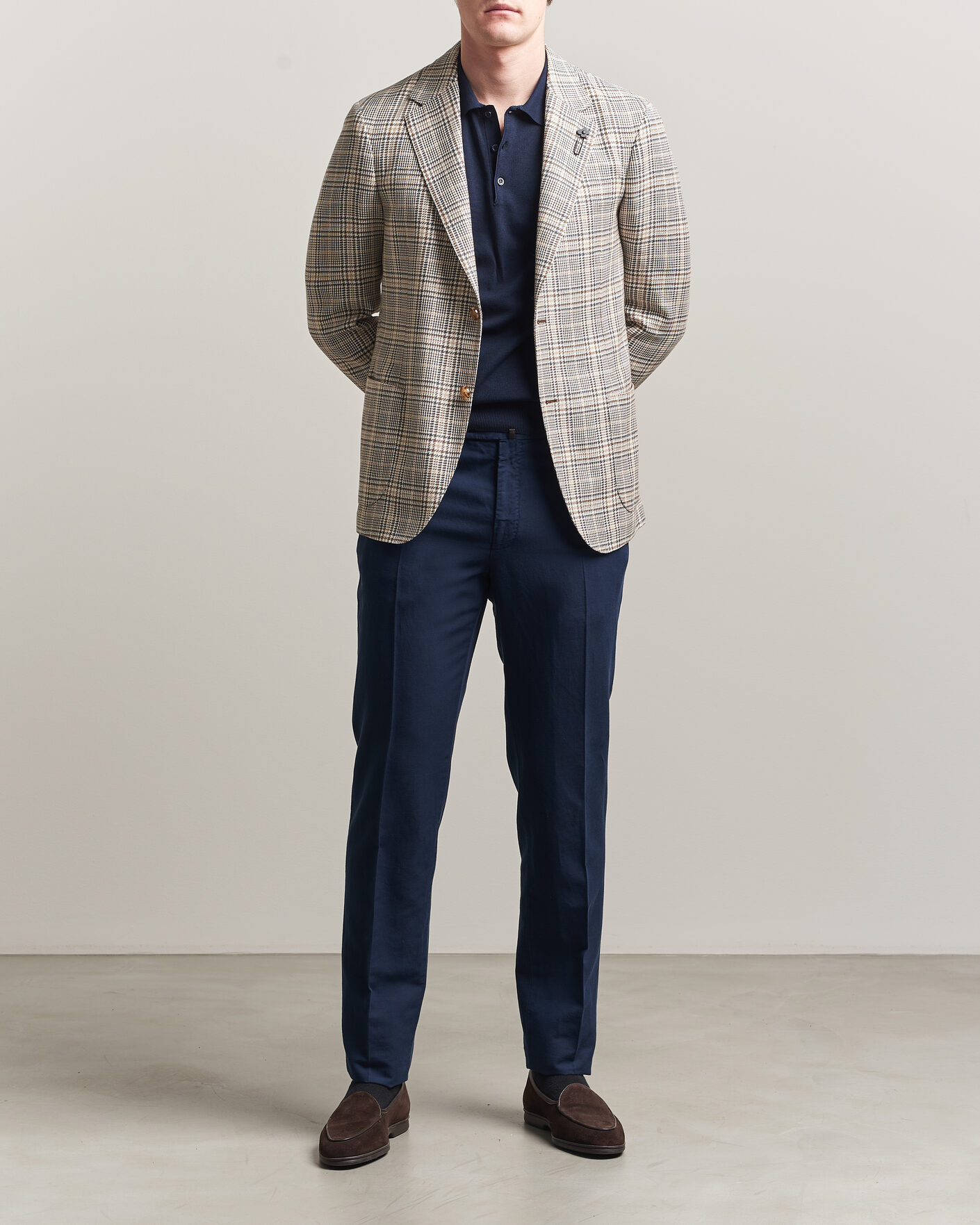 Homme | Pantalons | Incotex | Regular Fit Chinolino Trousers Navy