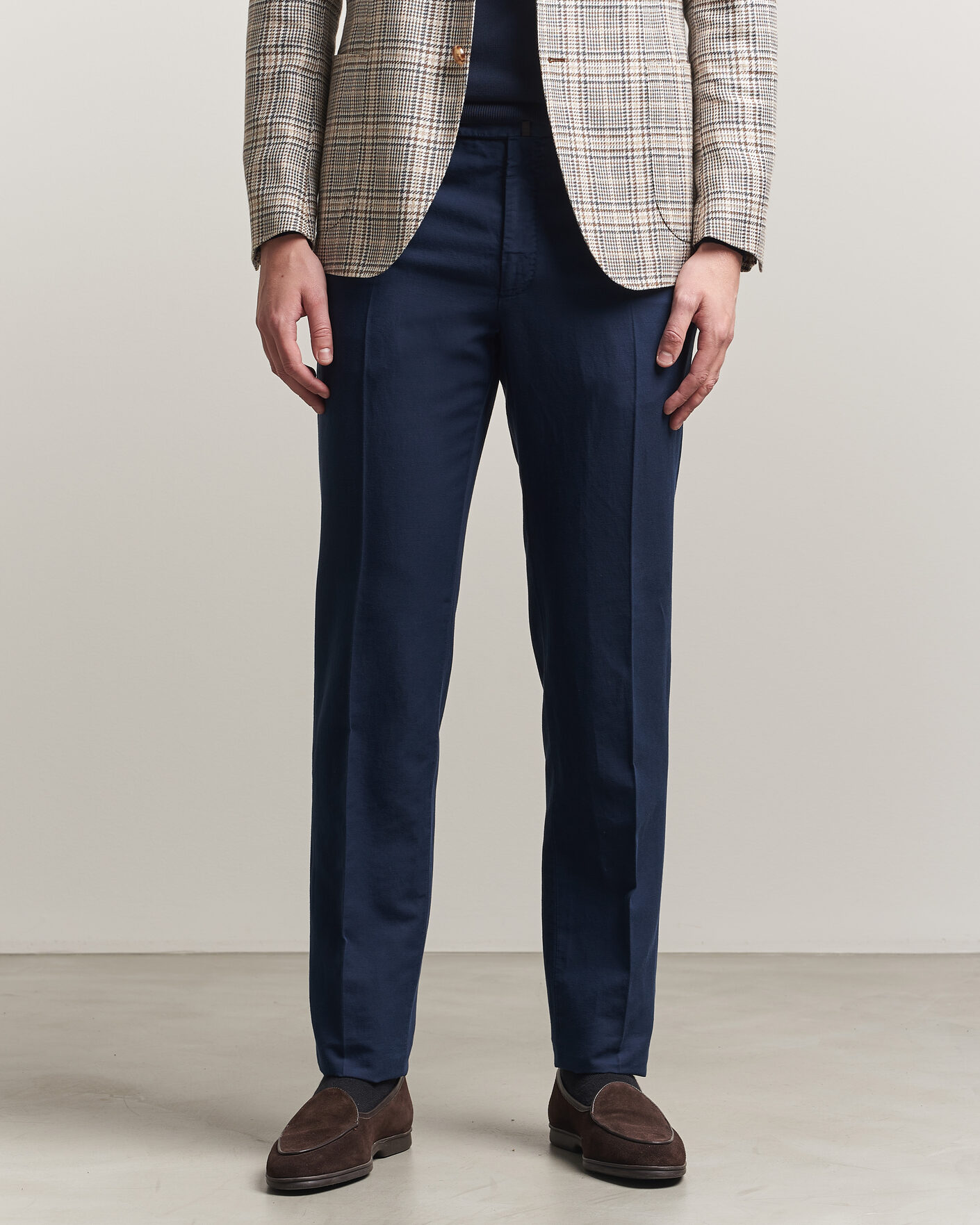 Heren | Broeken | Incotex | Regular Fit Chinolino Trousers Navy