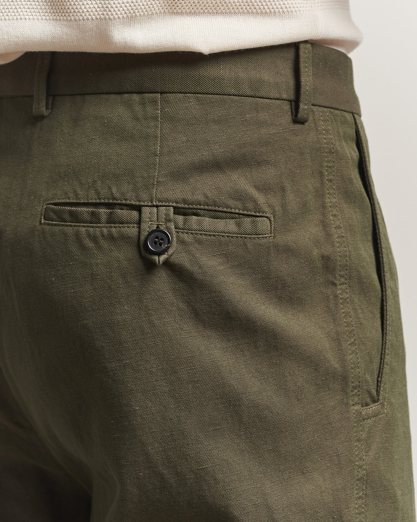 Homme | Pantalons | Incotex | Regular Fit Cotton/Linen Drill Trousers Military