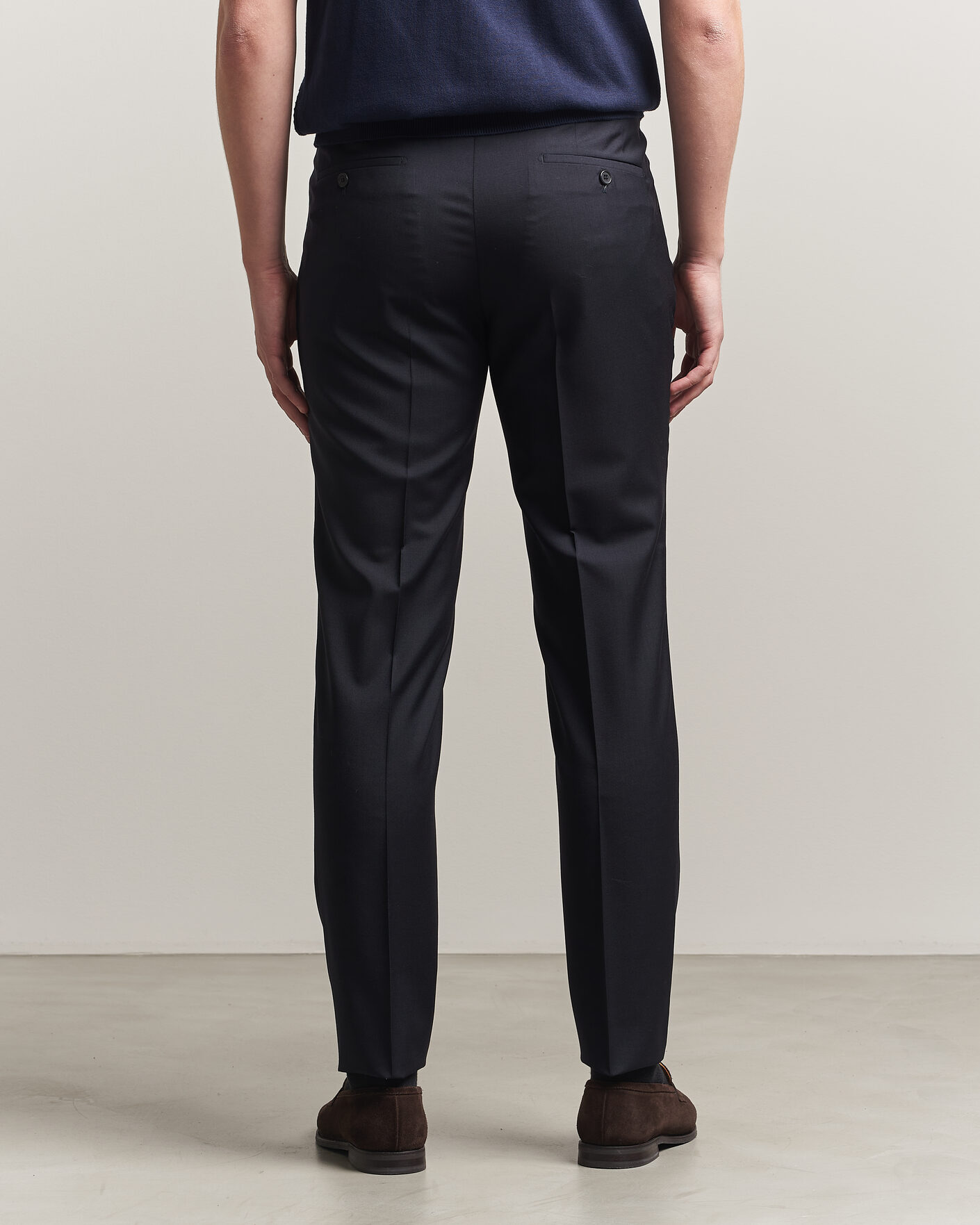 Heren | Broeken | Incotex | Regular Fit Super 100s Wool Pants Blue