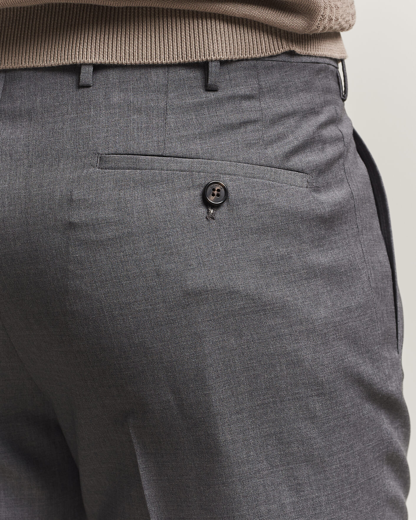 Heren | Broeken | Incotex | Regular Fit Super 100s Wool Pants Grey Melange