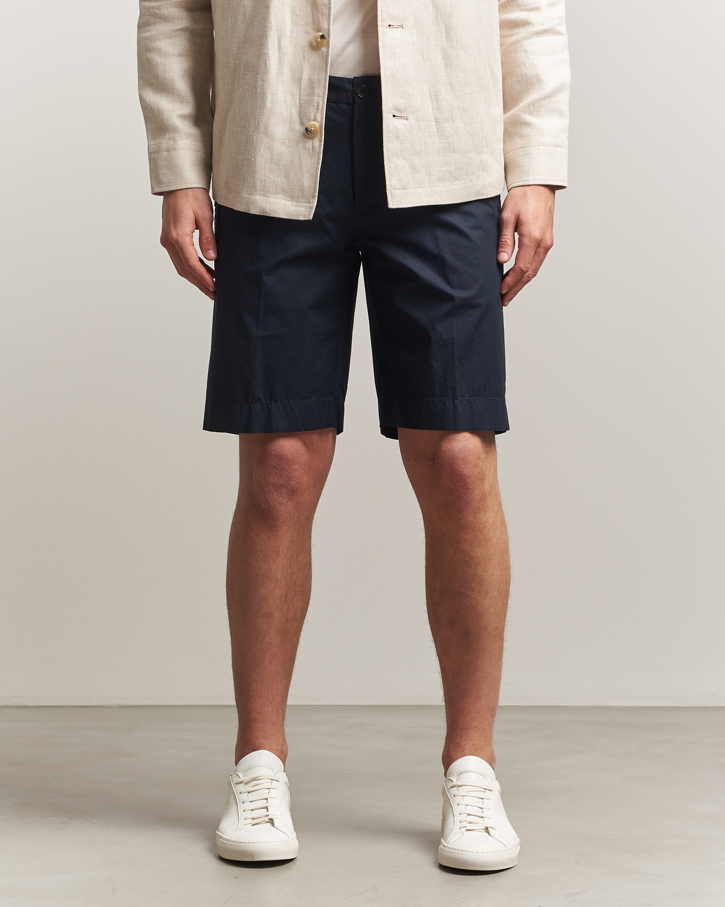 Heren | Korte broek | Incotex | Cotton Poplin Shorts Navy
