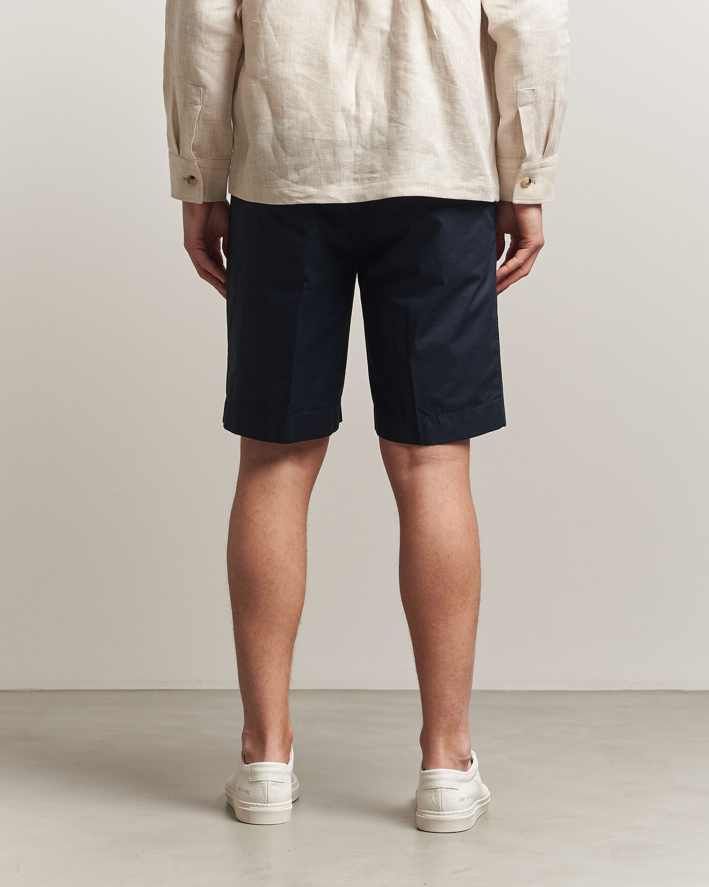 Heren | Korte broek | Incotex | Cotton Poplin Shorts Navy