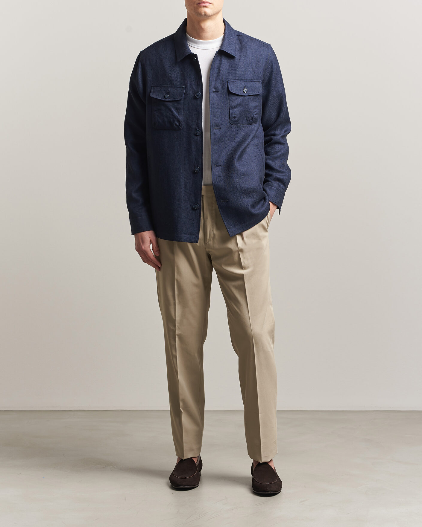 Homme | Pantalons | Incotex | Ice Cotton Twill Pants Sand