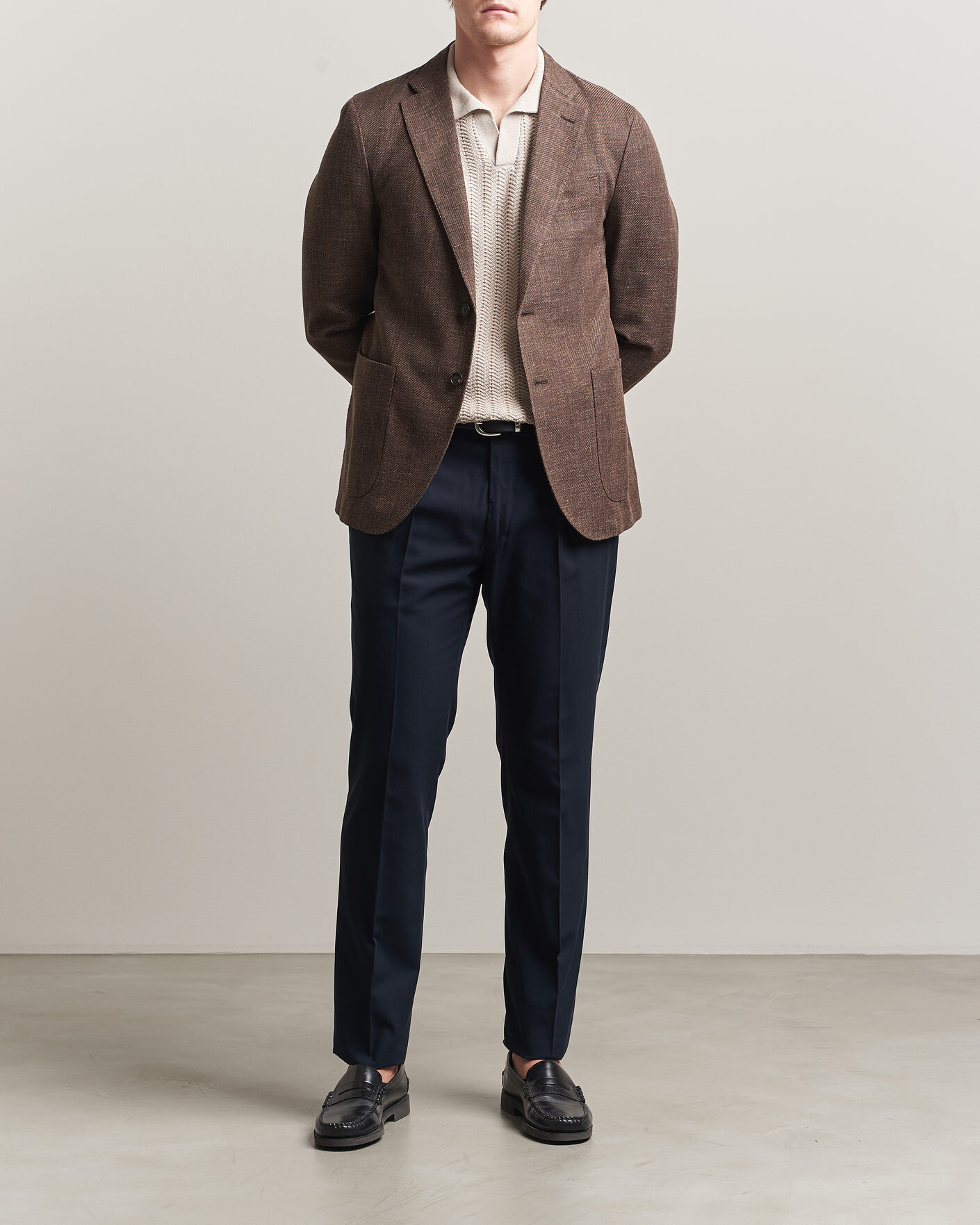 Homme | Pantalons | Incotex | Ice Cotton Twill Pants Navy