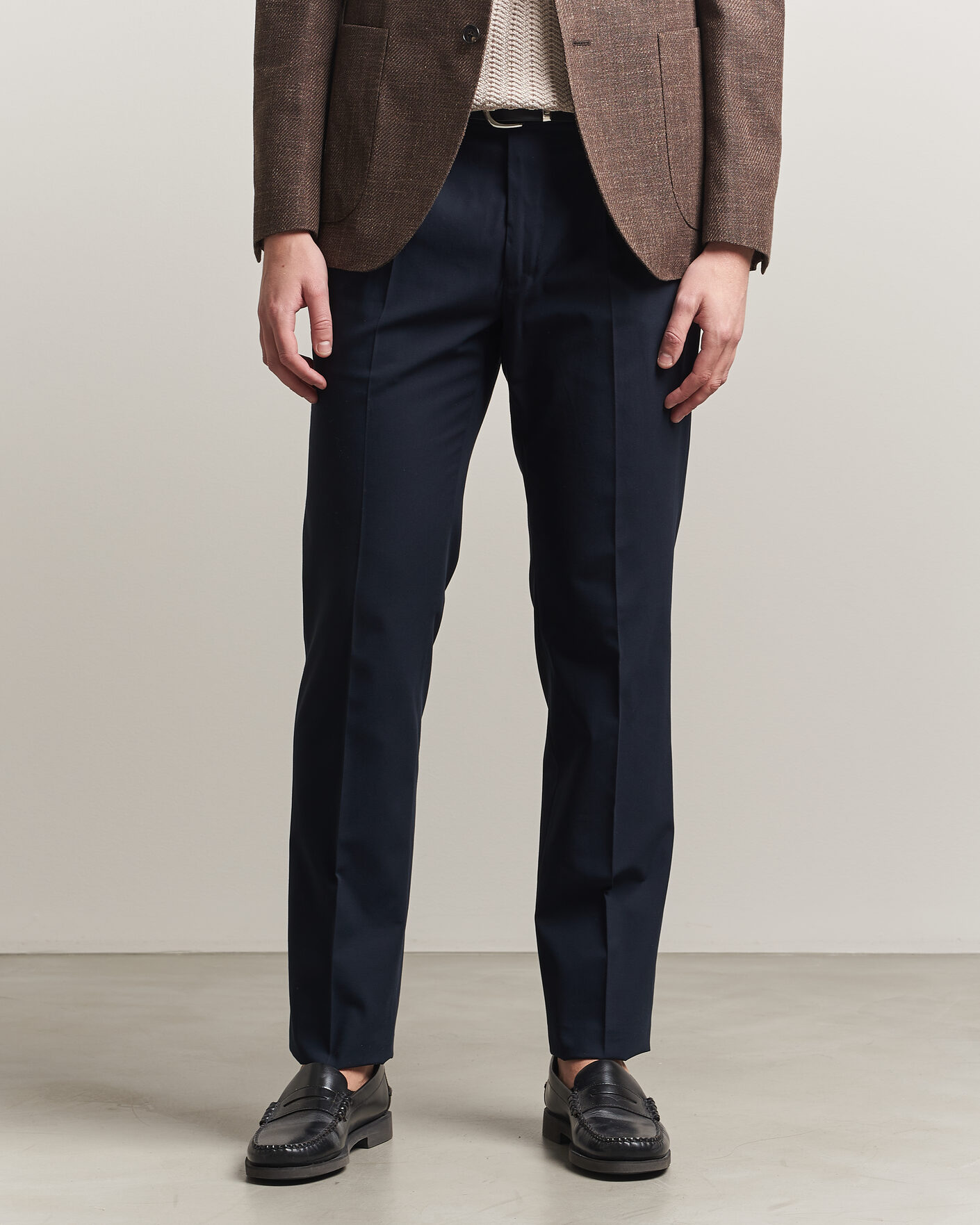 Heren | Broeken | Incotex | Ice Cotton Twill Pants Navy