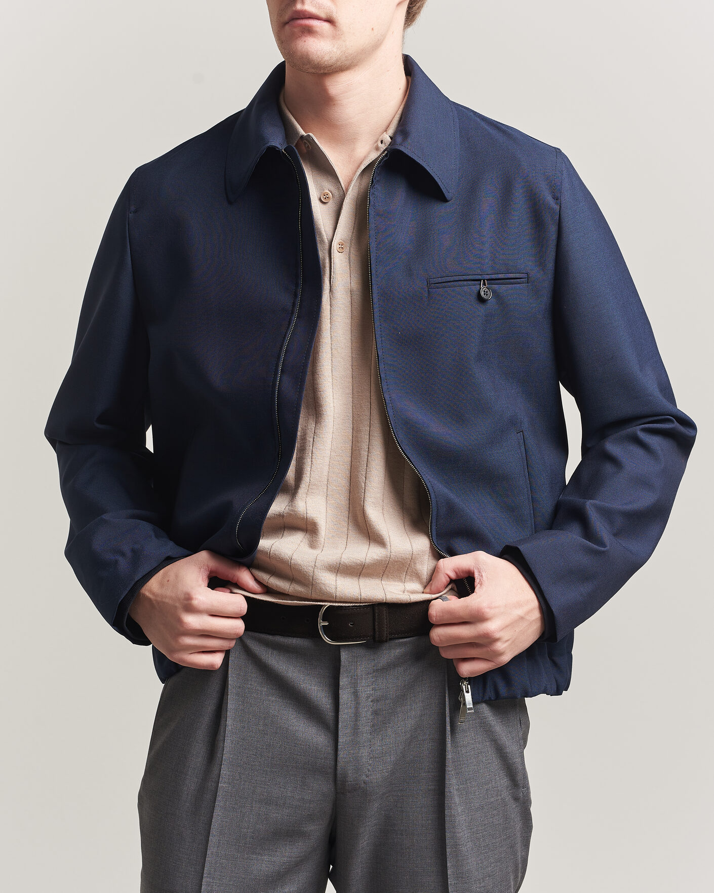 Homme | Manteaux Et Vestes | Incotex | Primo Wool Shirt Jacket Navy