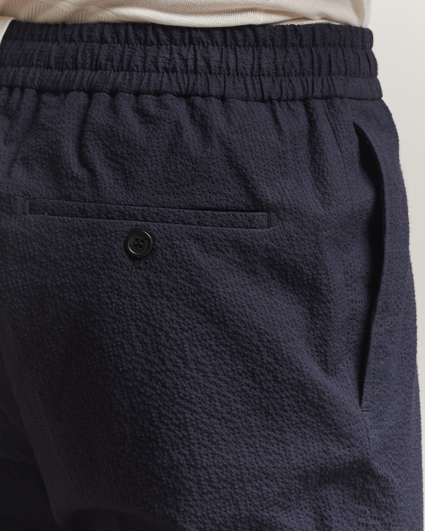 Heren | Broeken | Incotex | Tapered Fit Seersucker Pants Navy