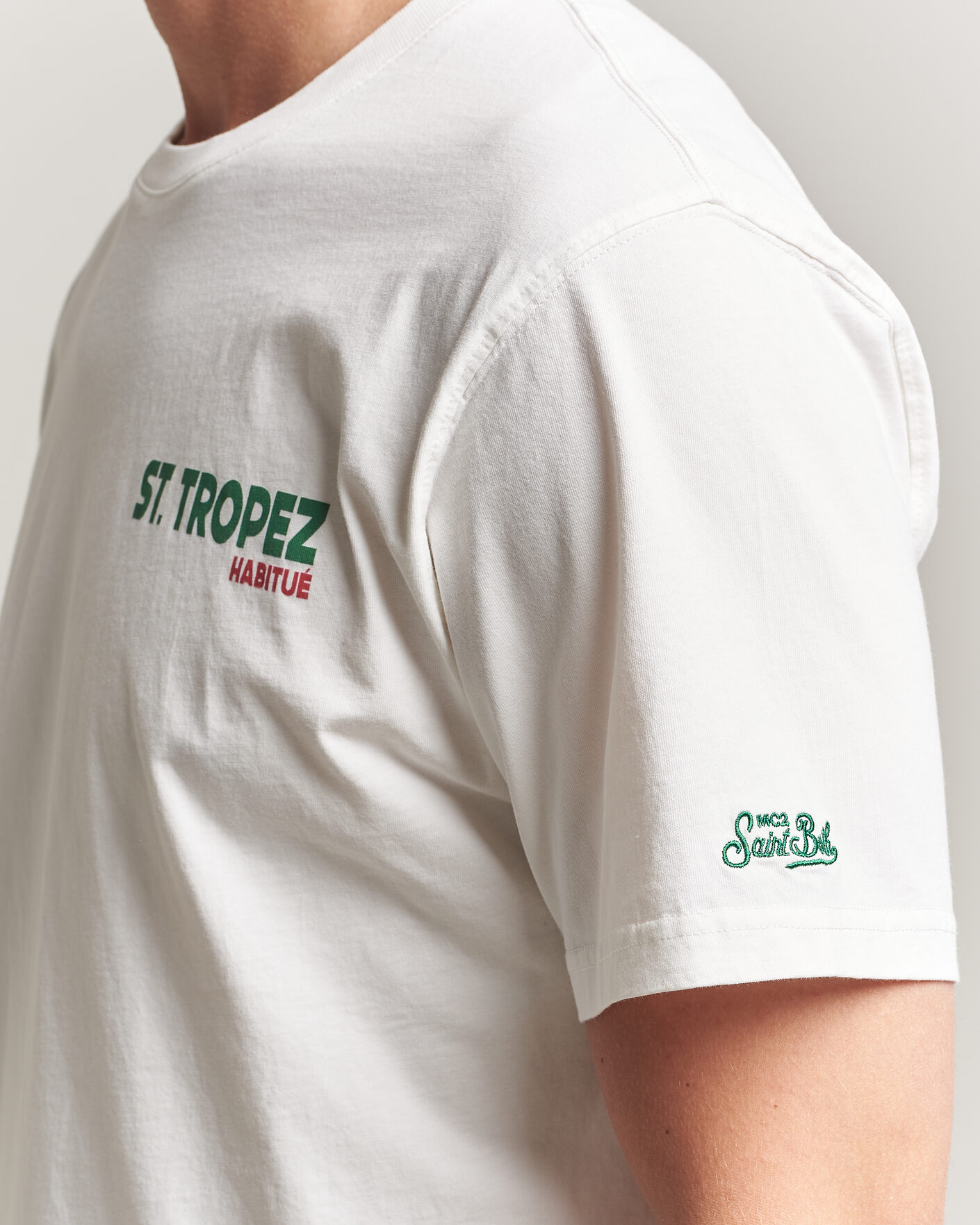 Heren | T-shirts | MC2 Saint Barth | Back Printed Cotton T-Shirt St Tropez Sun