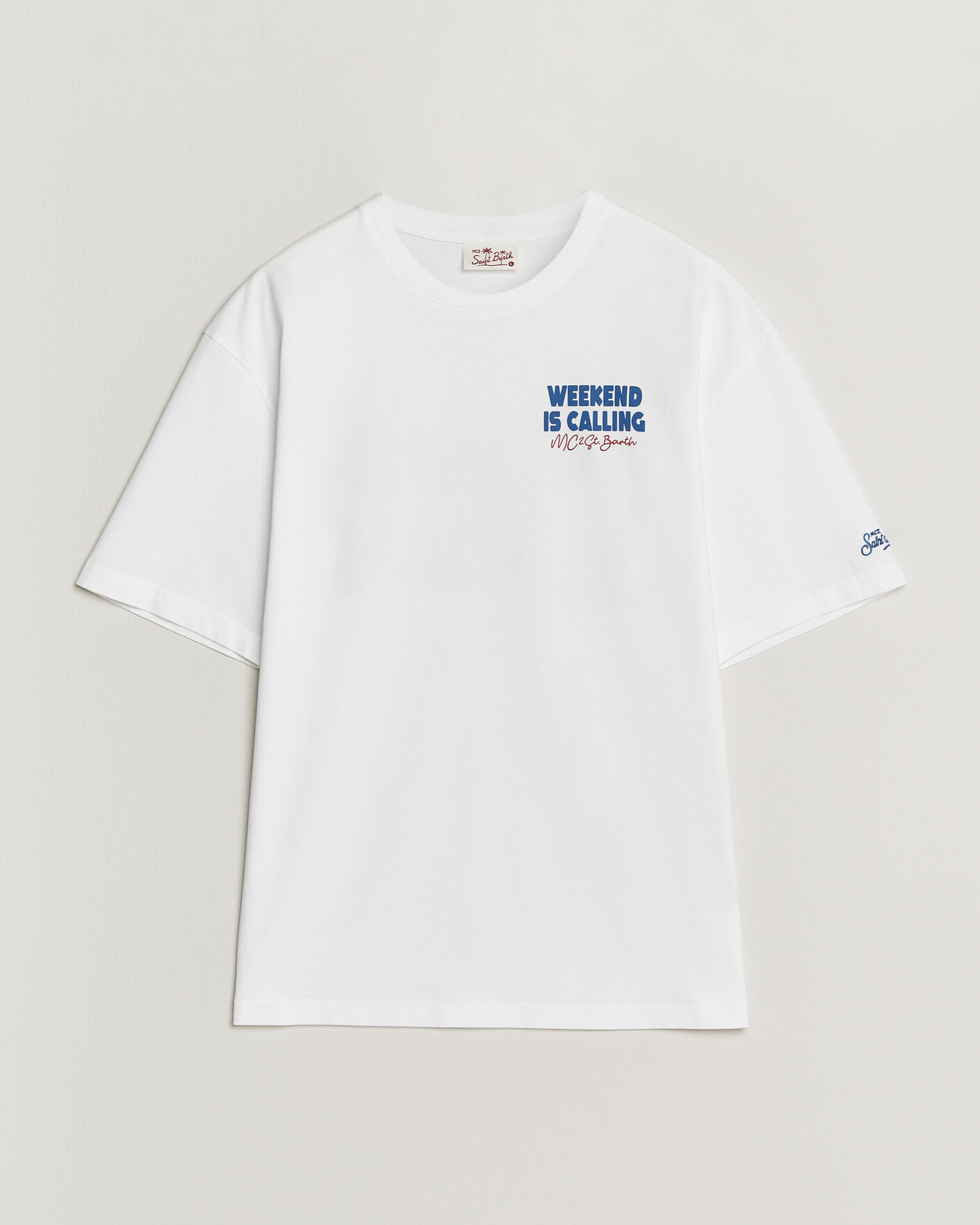 Heren | T-shirts | MC2 Saint Barth | Back Printed Cotton T-Shirt Weekend Jet