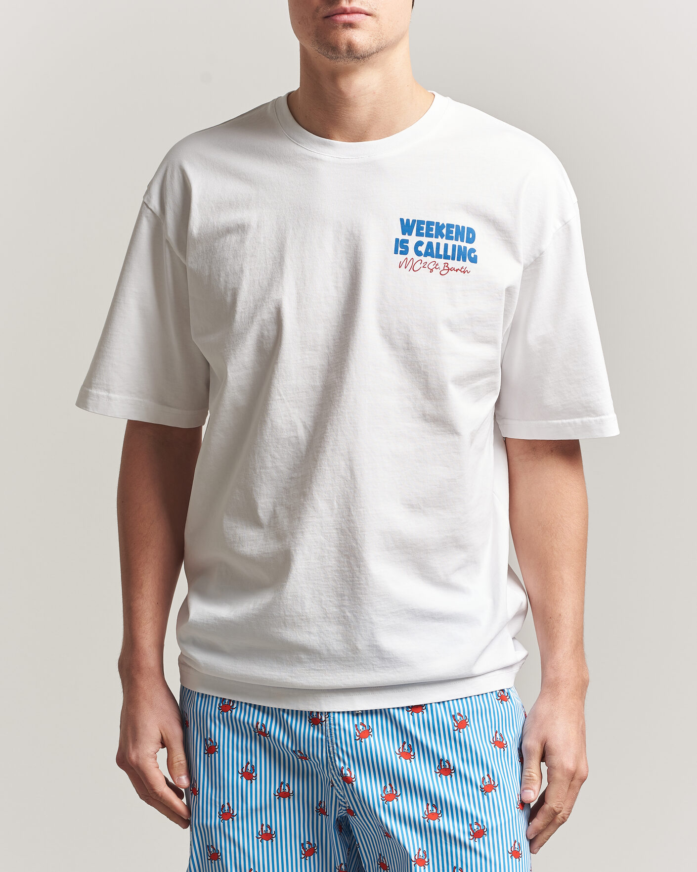 Homme | T-shirts | MC2 Saint Barth | Back Printed Cotton T-Shirt Weekend Jet