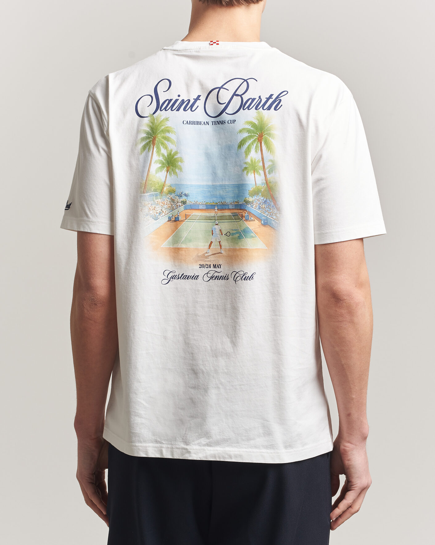 Heren | T-shirts | MC2 Saint Barth | Back Printed Cotton T-Shirt Gustavia Cup