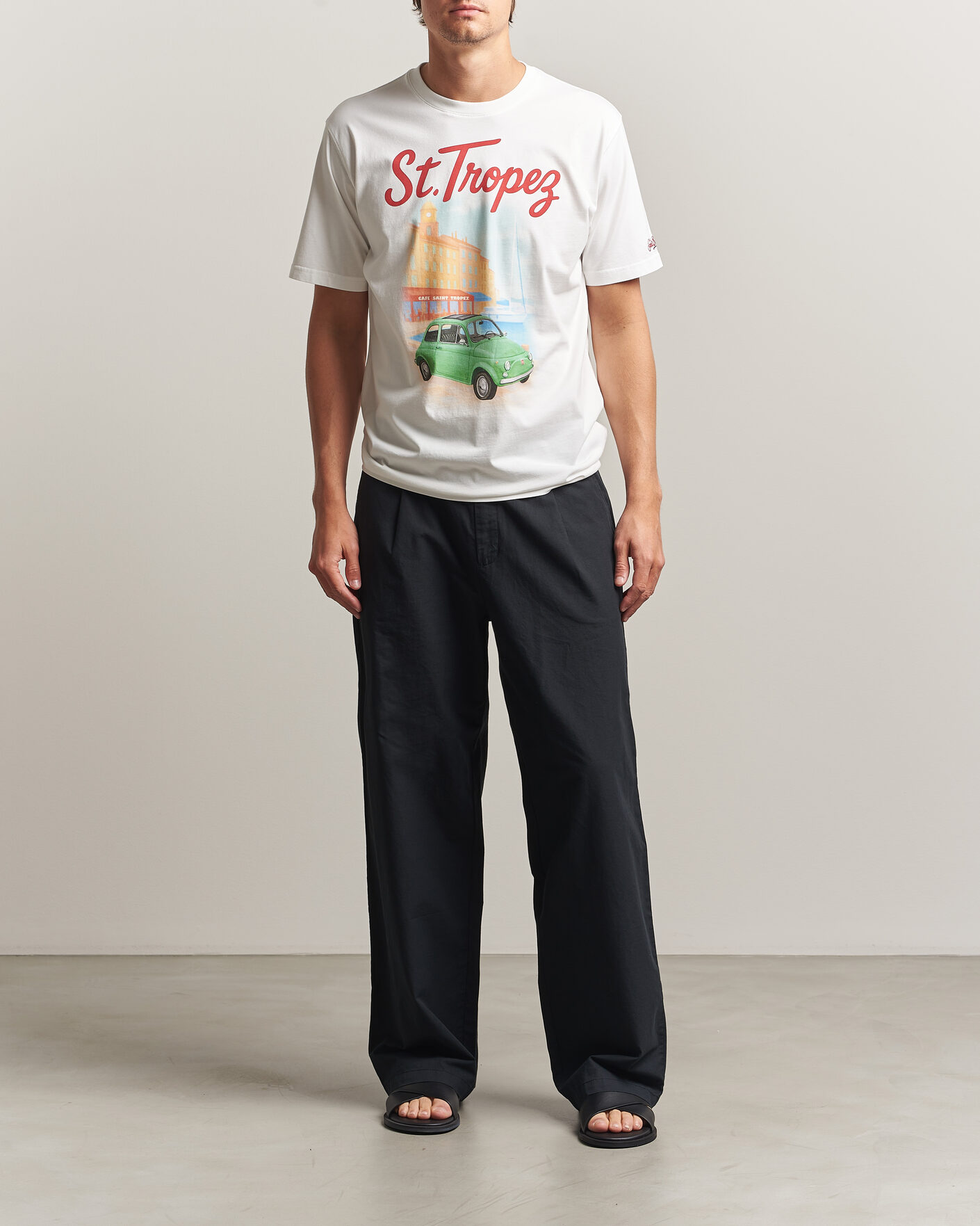Heren | T-shirts | MC2 Saint Barth | Printed Cotton T-Shirt St Tropez Car