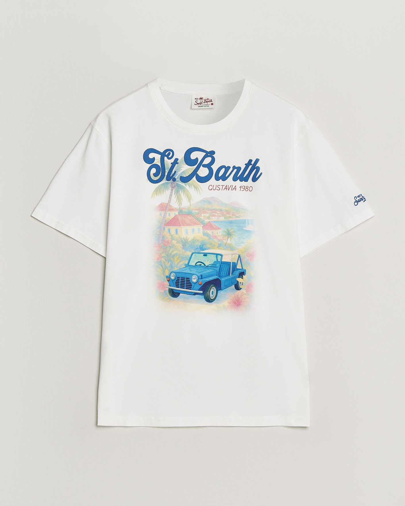 Homme | T-shirts | MC2 Saint Barth | Printed Cotton T-Shirt Ibiscus Car