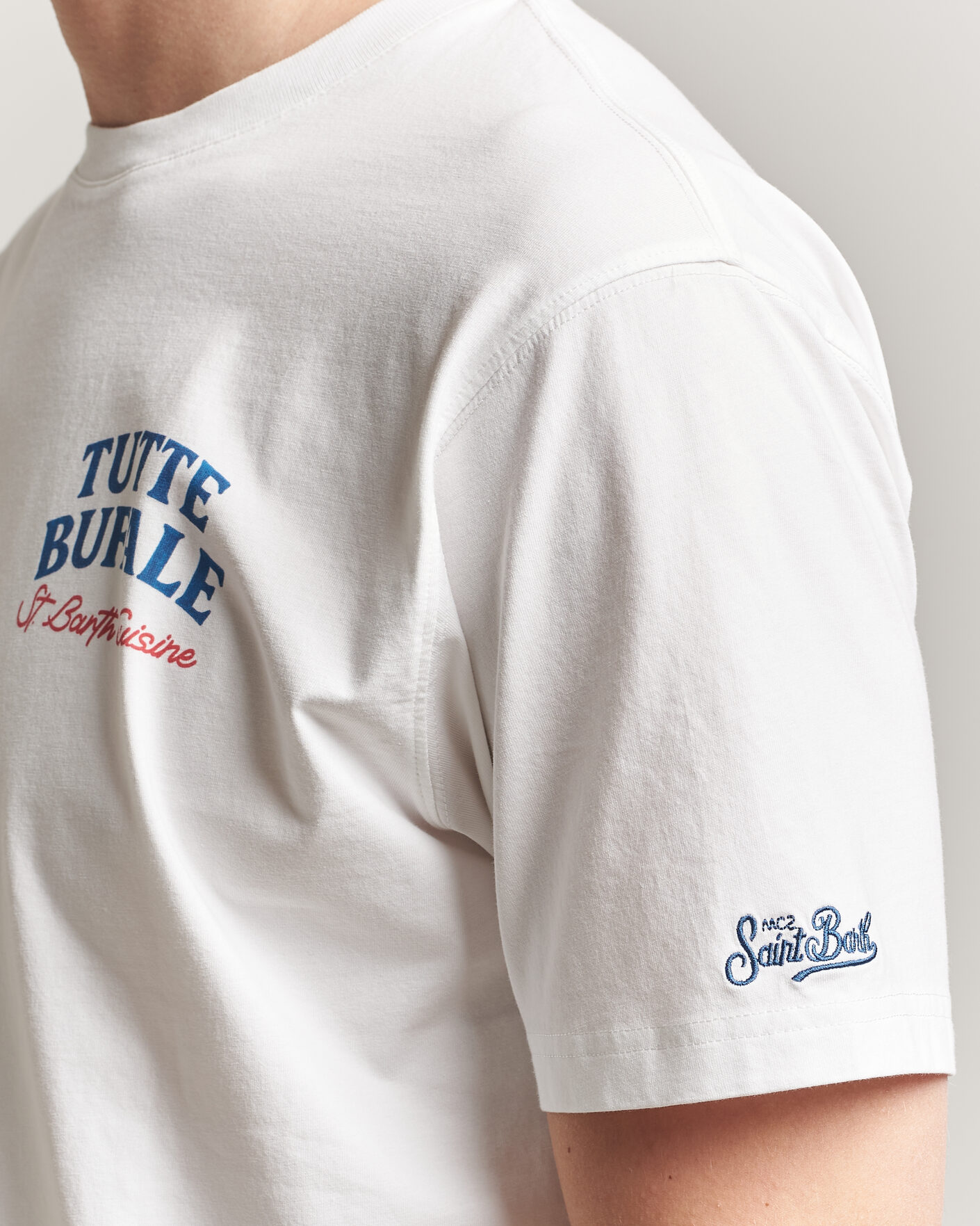 Homme | T-shirts | MC2 Saint Barth | Back Printed Cotton T-Shirt Bufale
