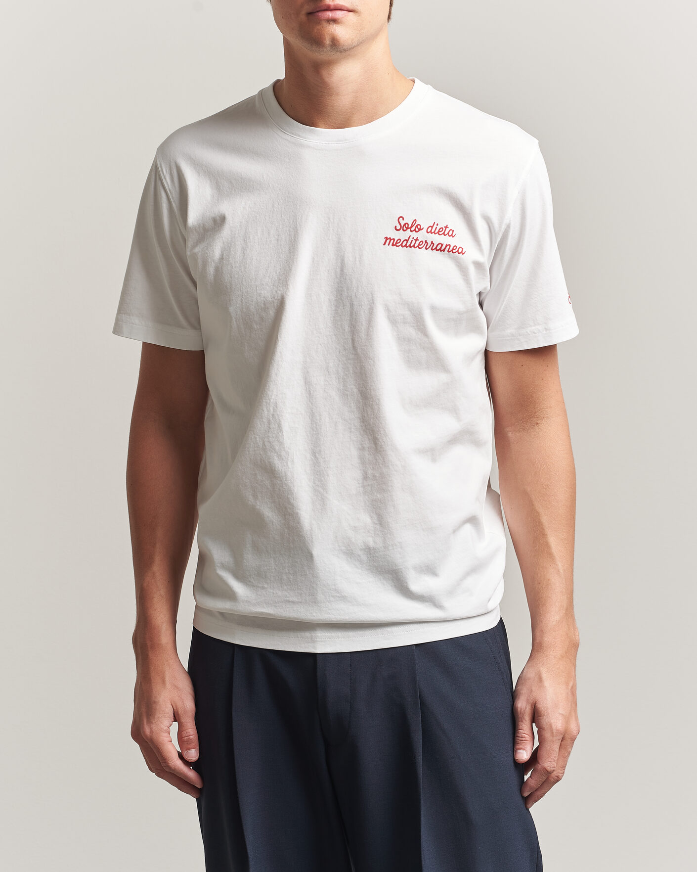 Homme | T-shirts | MC2 Saint Barth | Back Printed Cotton T-Shirt Dieta Mediterranea