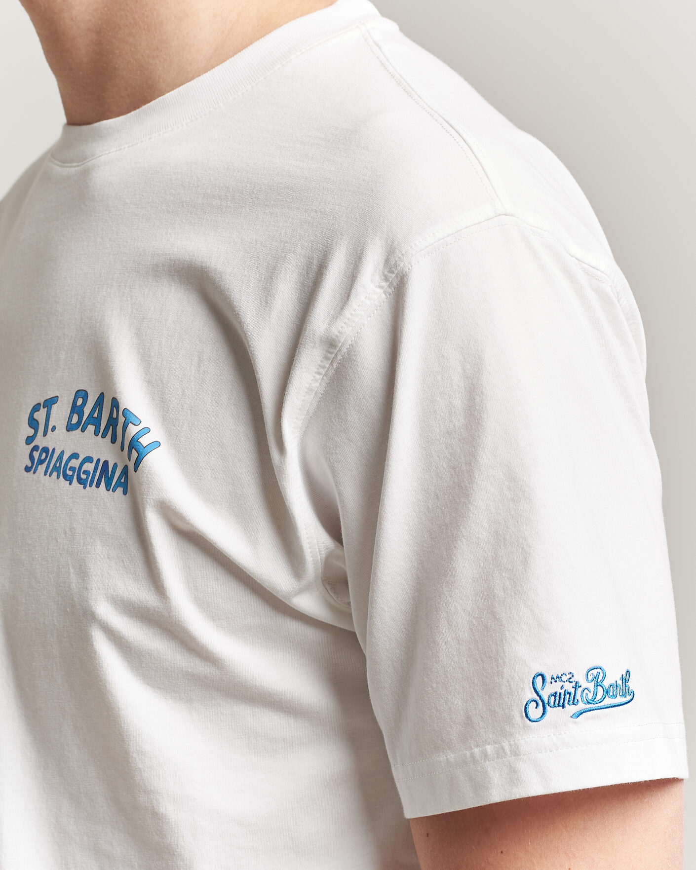 Homme | T-shirts | MC2 Saint Barth | Back Printed Cotton T-Shirt Spiaggina