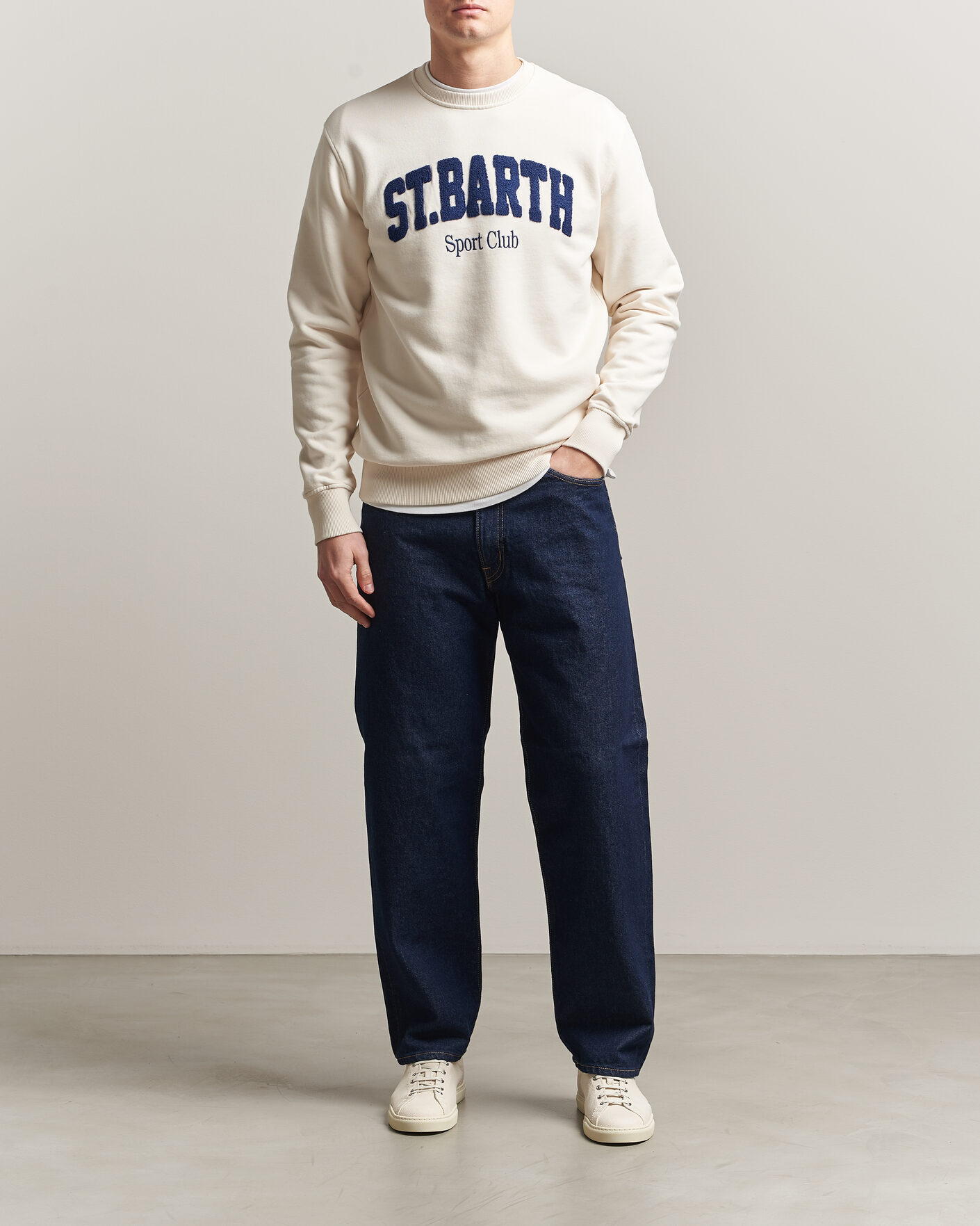 Heren | Truien | MC2 Saint Barth | Terry Cotton Logo Sweatshirt Off White