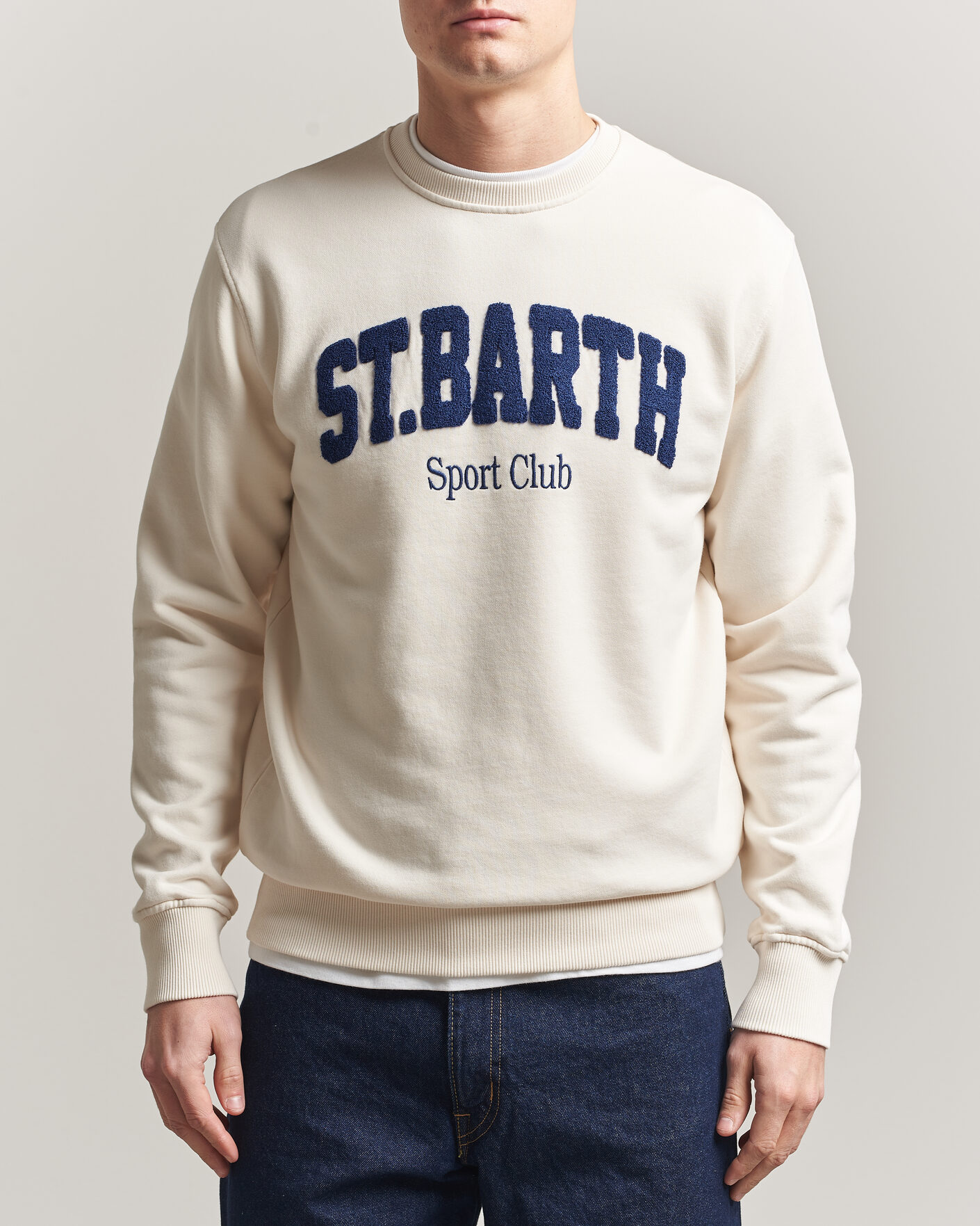 Homme | Pulls Et Tricots | MC2 Saint Barth | Terry Cotton Logo Sweatshirt Off White